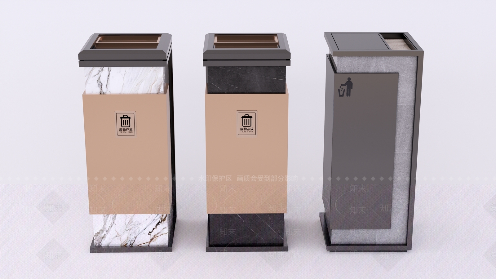 现代新中式垃圾桶SU模型下载【ID:1185966810】