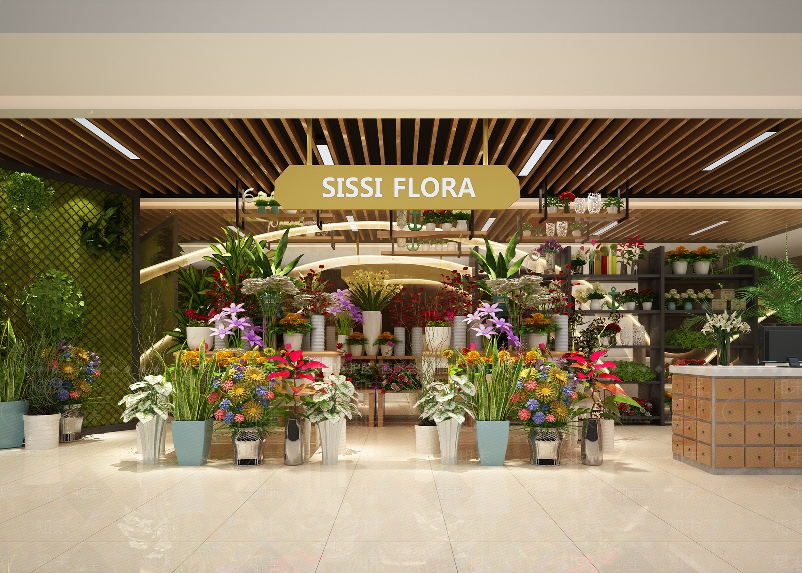 现代花店SU模型下载【ID:1185968041】