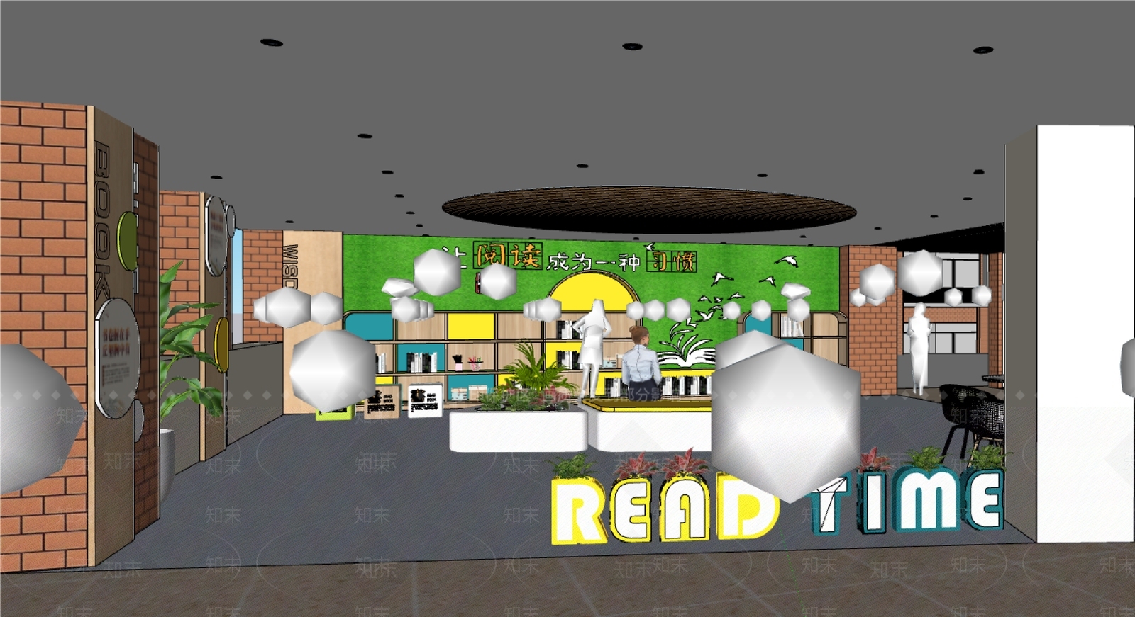 现代极简其他学校空间SU模型下载【ID:1185969755】