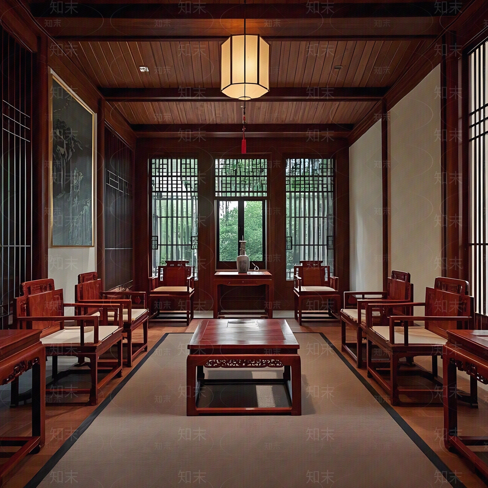 新中式中式客厅贴图下载【ID:1185971714】