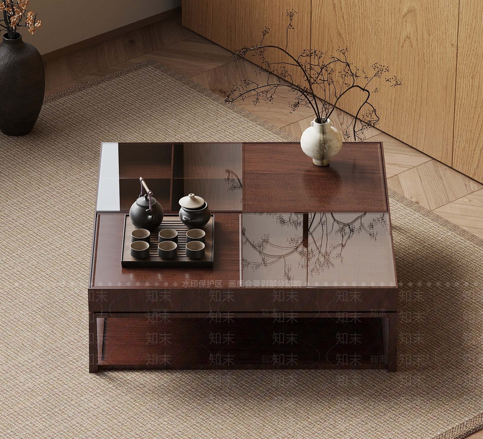 新中式茶几3D模型下载【ID:1185974826】