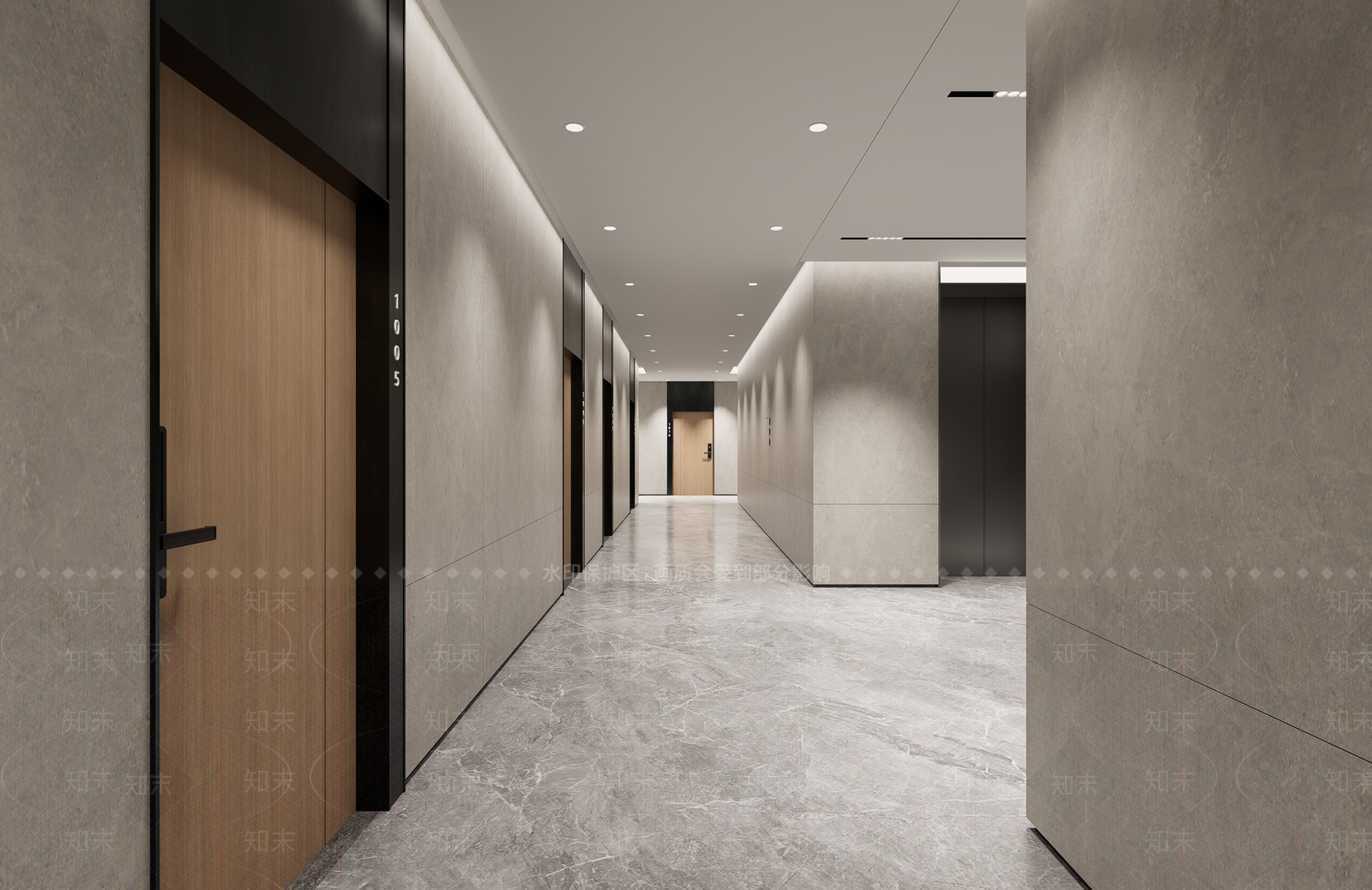 现代电梯厅SU模型下载【ID:1185976378】