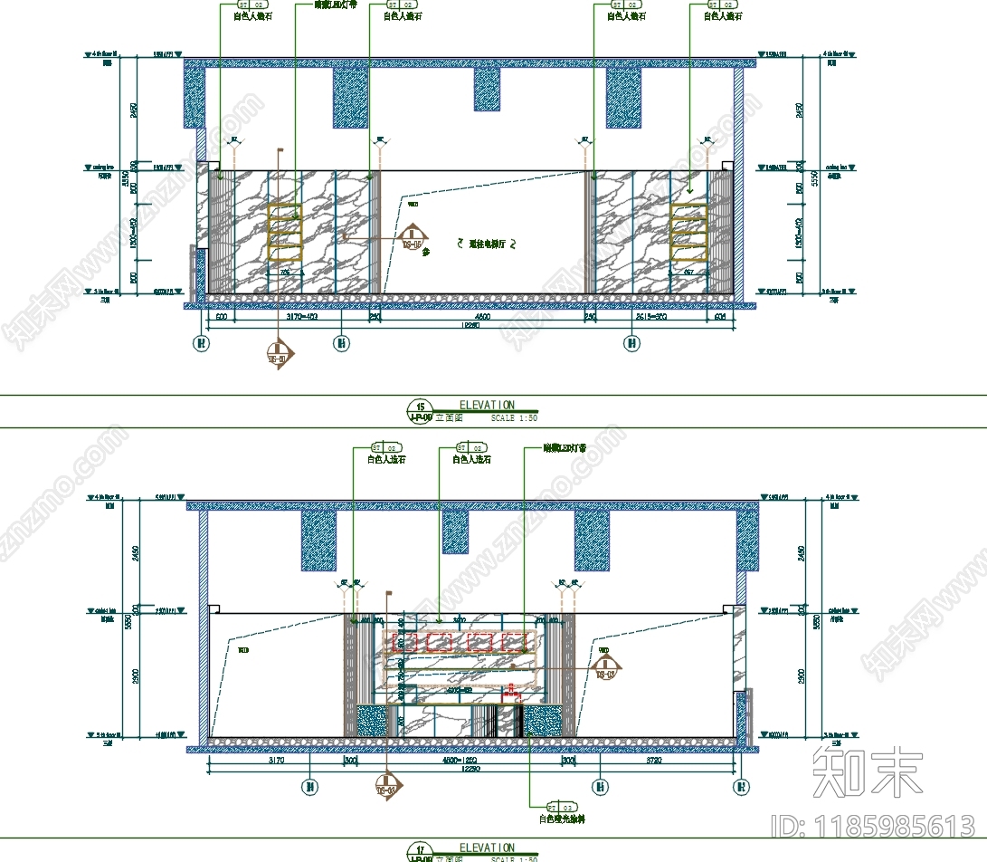 现代简约其他公共空间cad施工图下载【ID:1185985613】