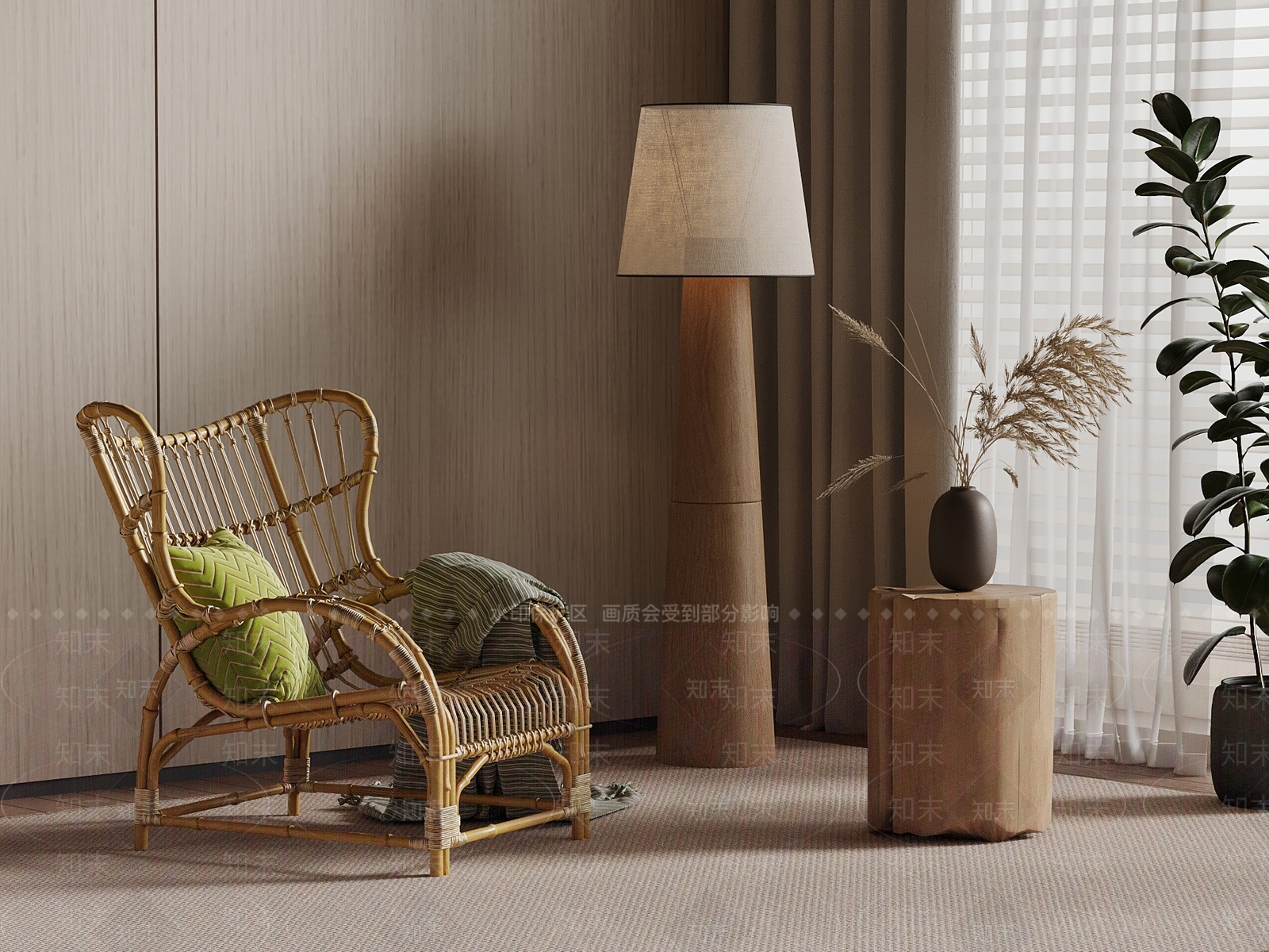 新中式躺椅3D模型下载【ID:1185986948】