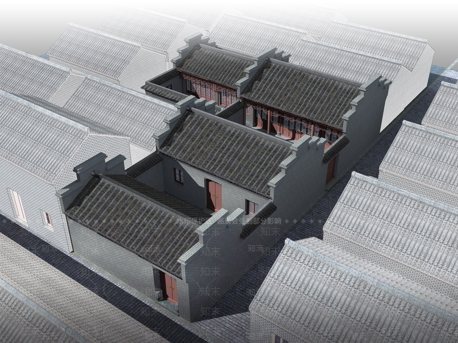 中式中古古建3D模型下载【ID:1185988758】