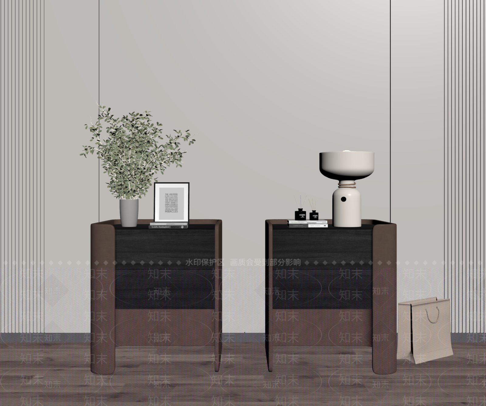 现代简约床头柜SU模型下载【ID:1185988950】