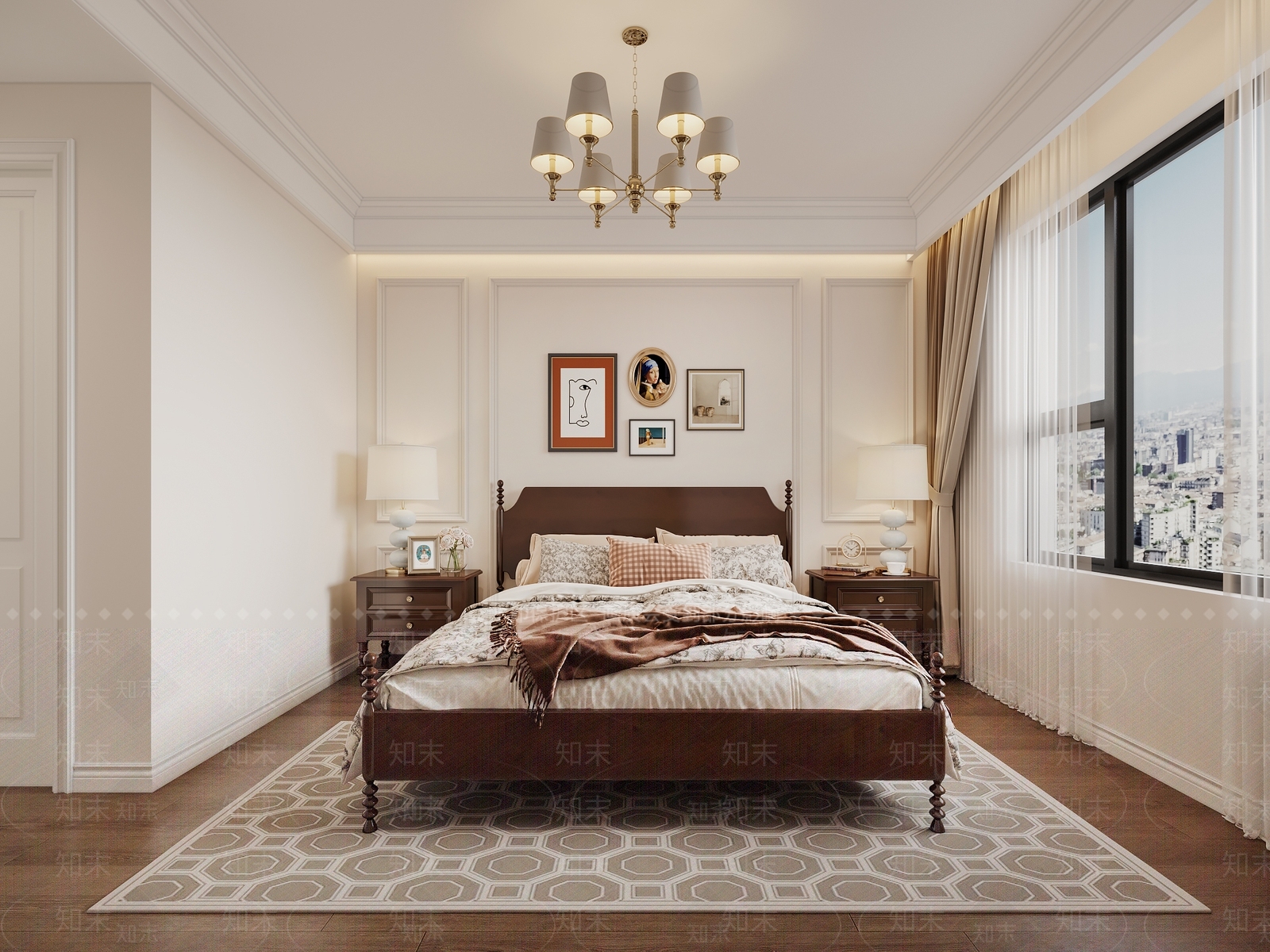 美式家居卧室3D模型下载【ID:1185989047】