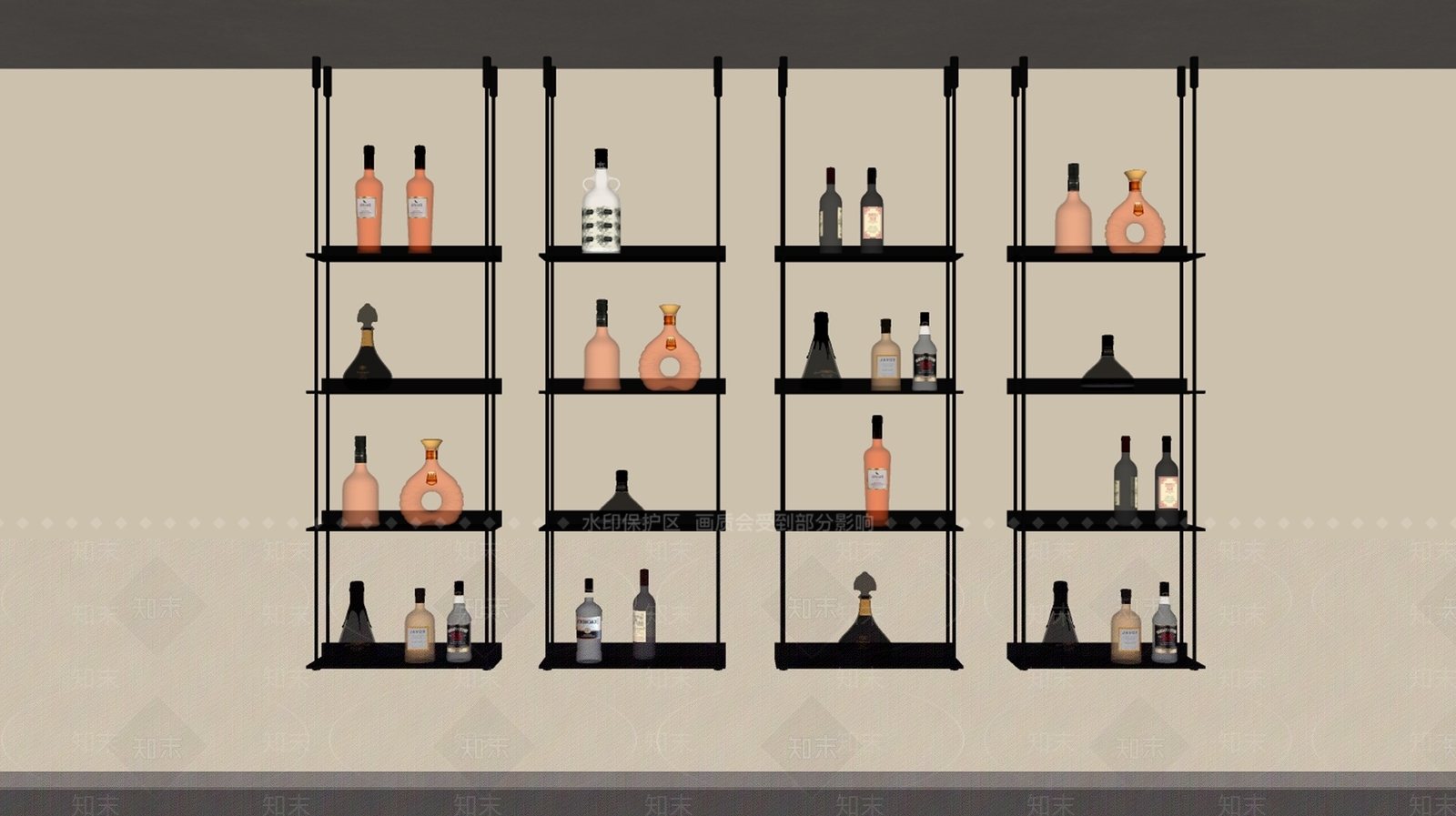 现代酒架SU模型下载【ID:1185992393】