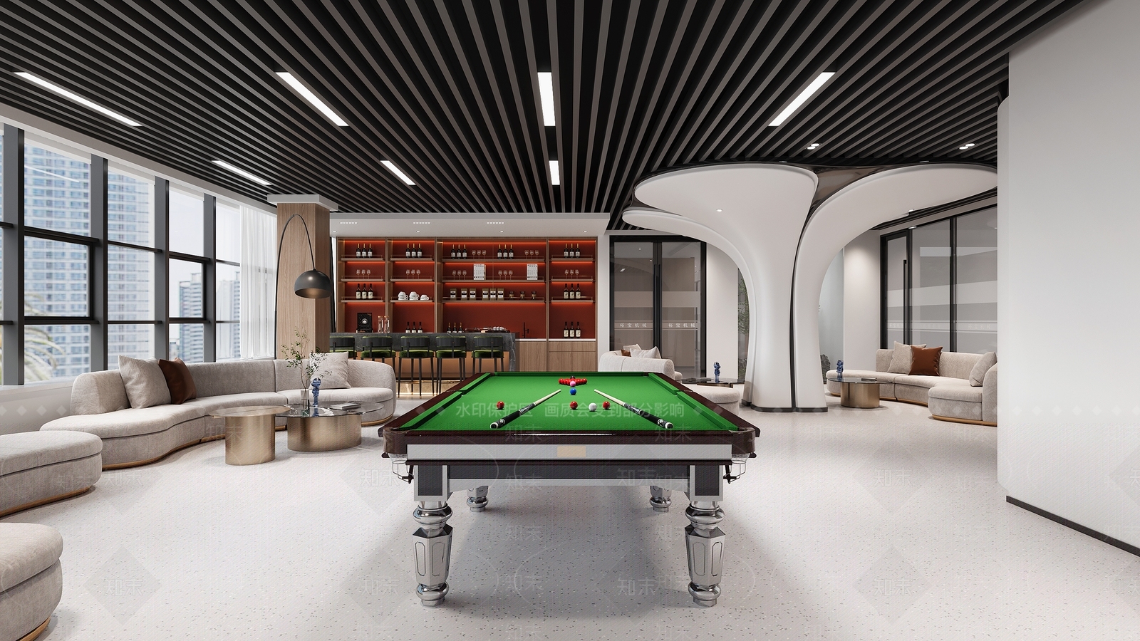 现代休息区3D模型下载【ID:1185993288】