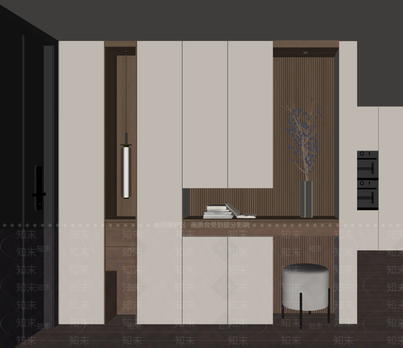 现代鞋柜SU模型下载【ID:1185993865】