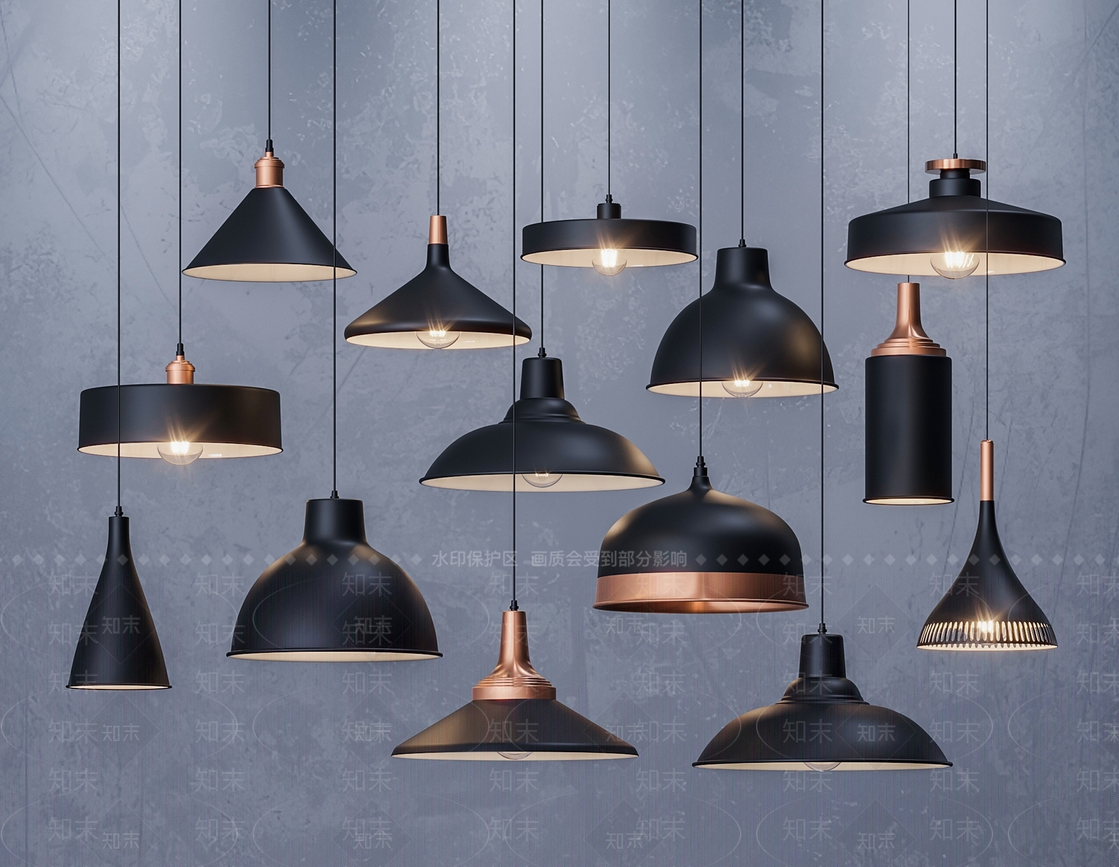 工业吊灯SU模型下载【ID:1186169934】