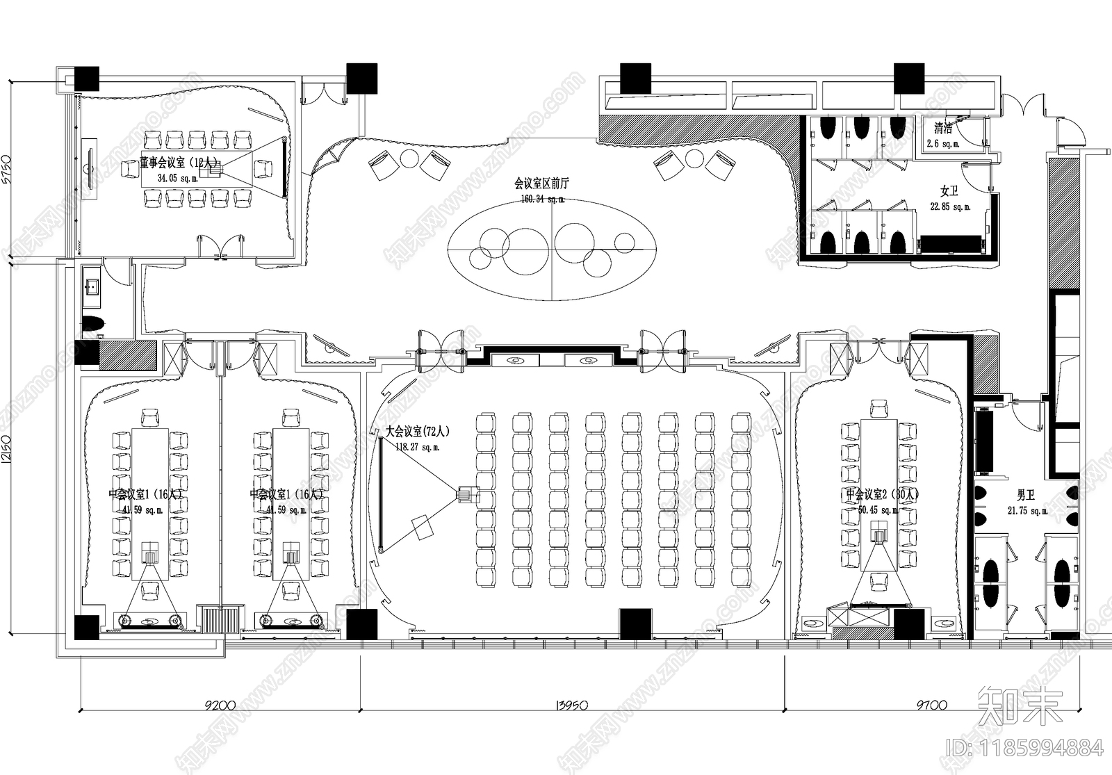 会议室施工图下载【ID:1185994884】