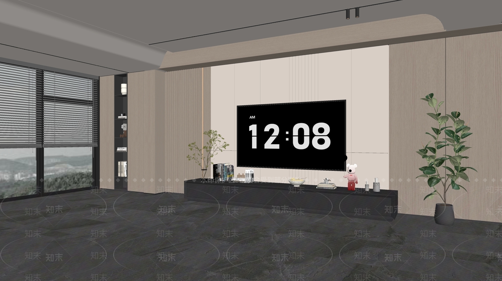 现代轻奢背景墙SU模型下载【ID:1185995584】