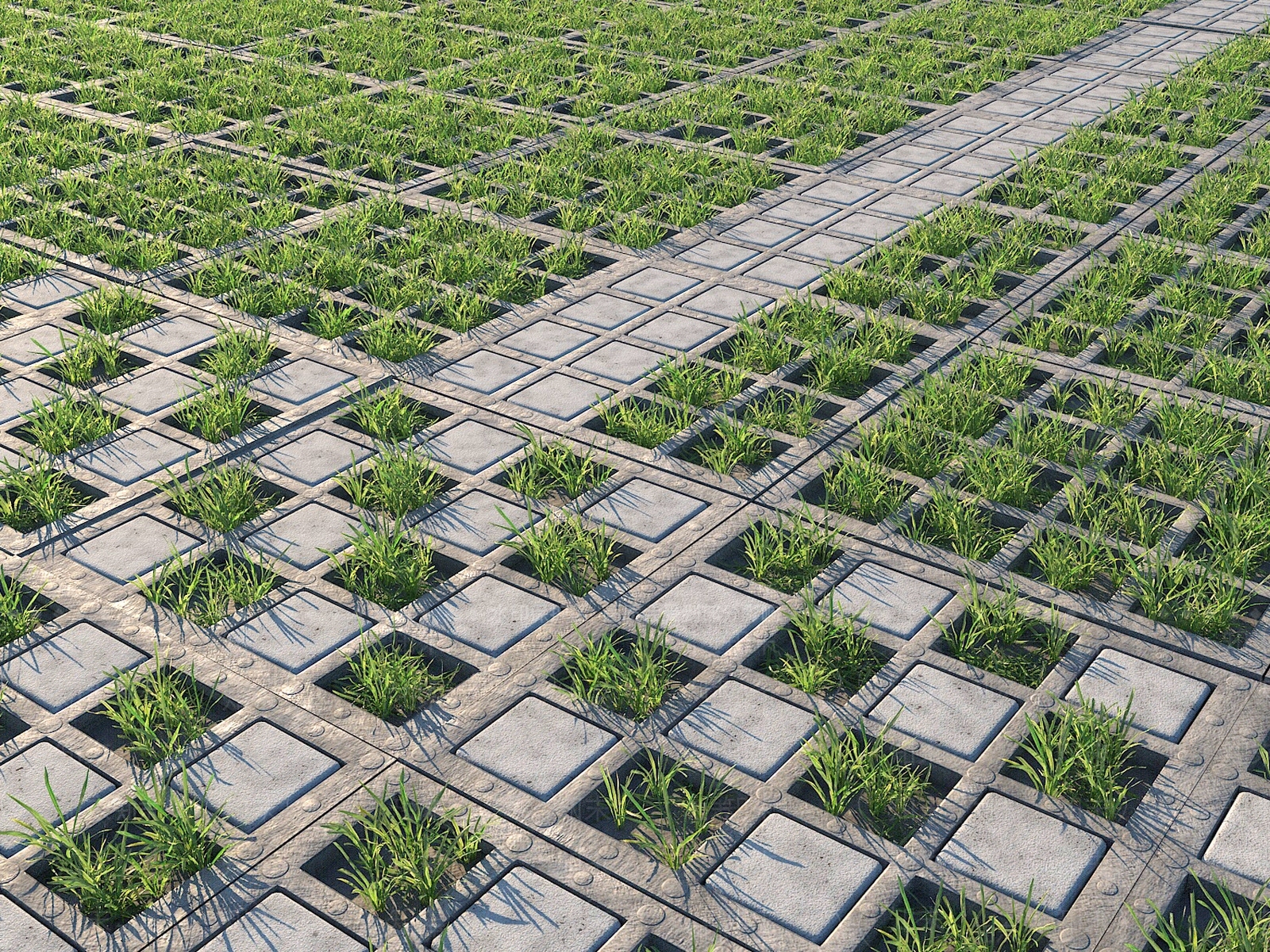 现代植草砖3D模型下载【ID:1185995680】