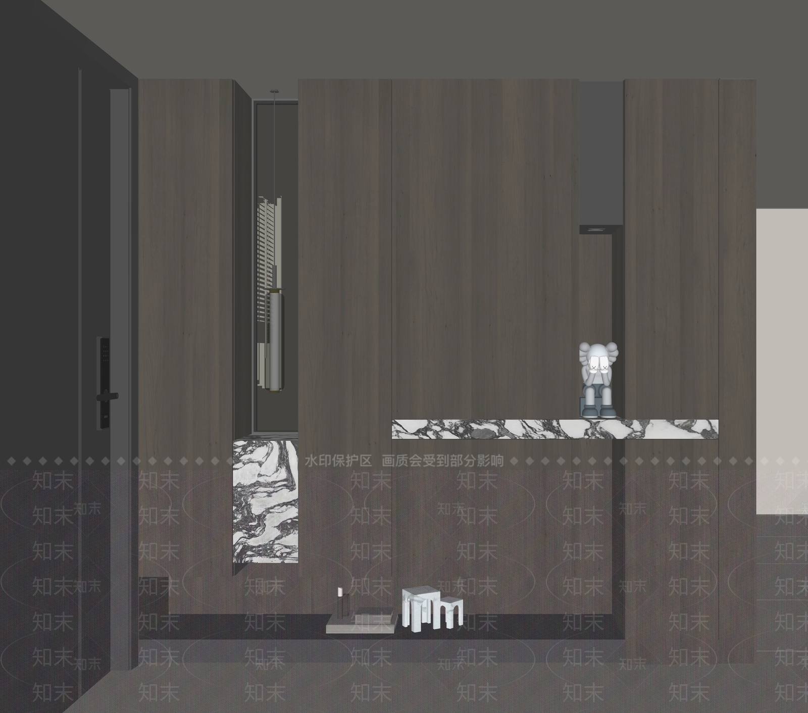 现代鞋柜SU模型下载【ID:1185995678】
