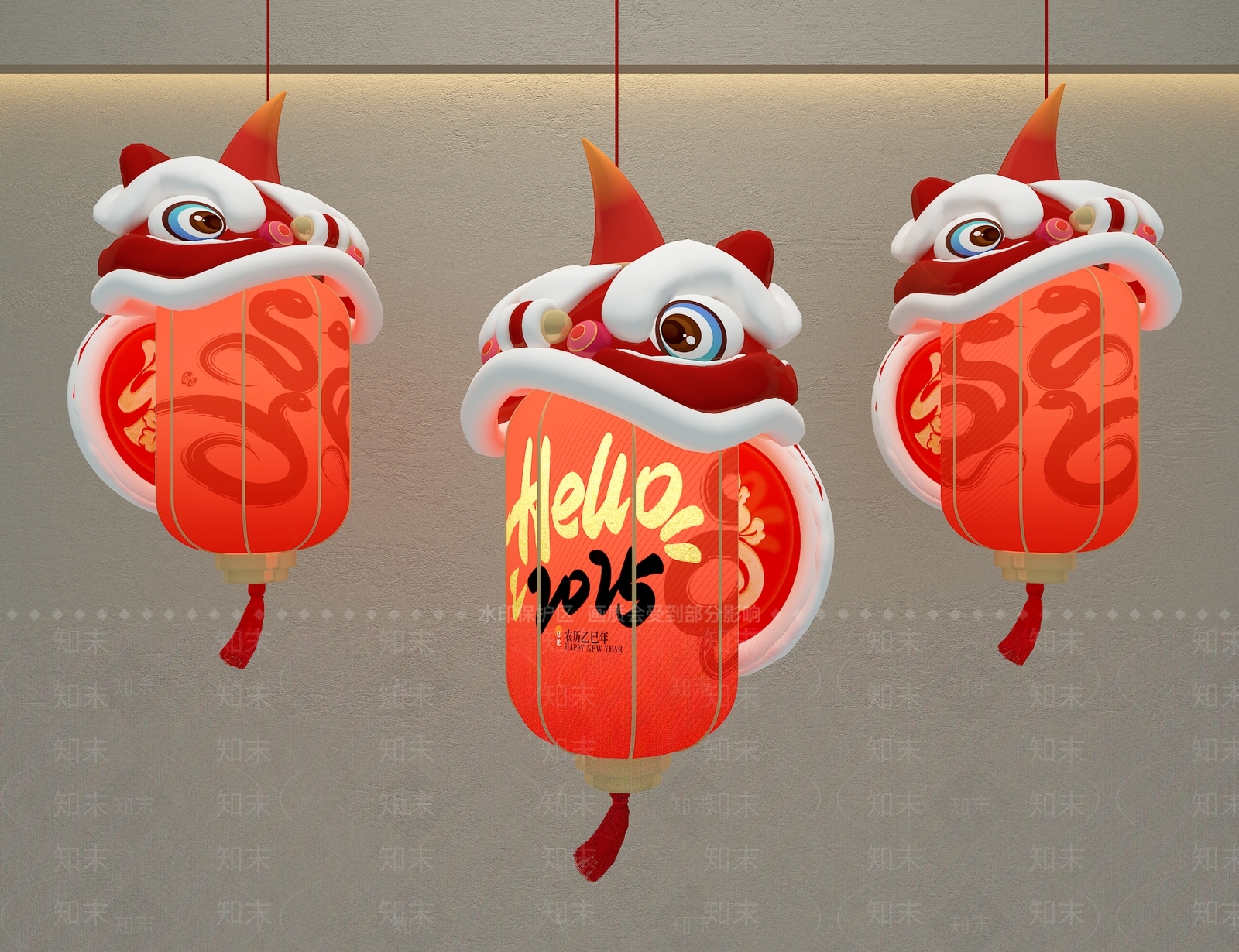 现代灯笼3D模型下载【ID:1185995988】