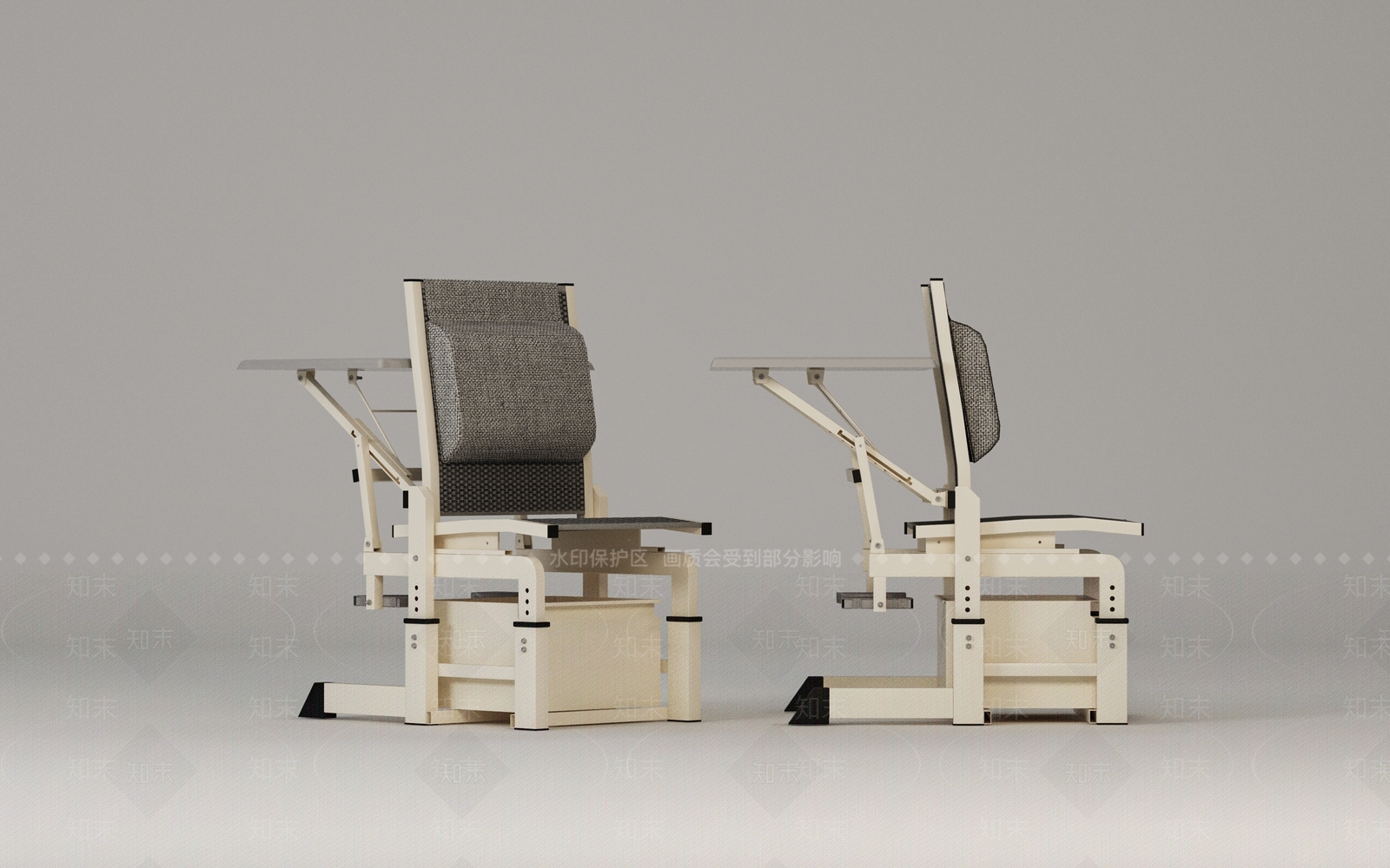 现代学生折叠课桌椅3D模型下载【ID:1185996718】