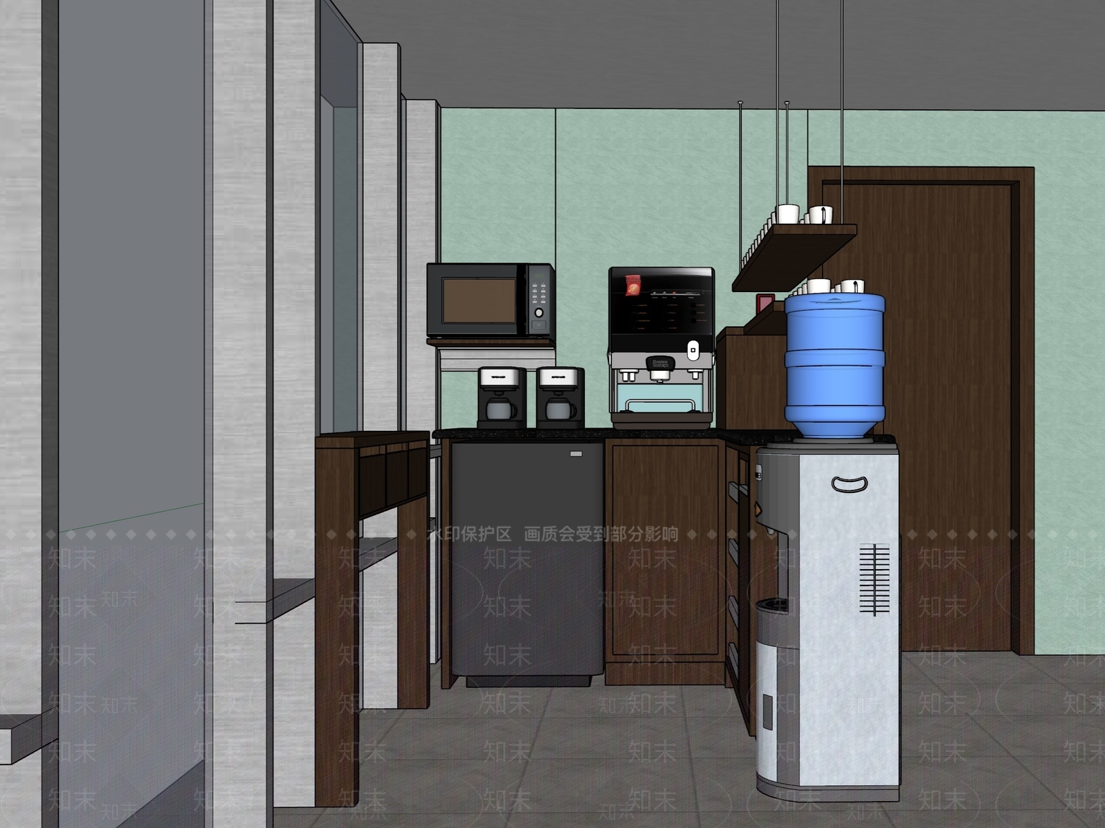 现代中式茶水间SU模型下载【ID:1185997037】