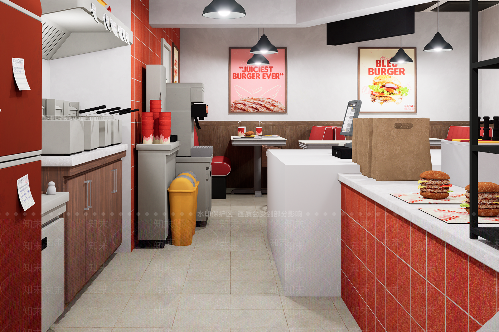 现代西餐厅3D模型下载【ID:1185999804】