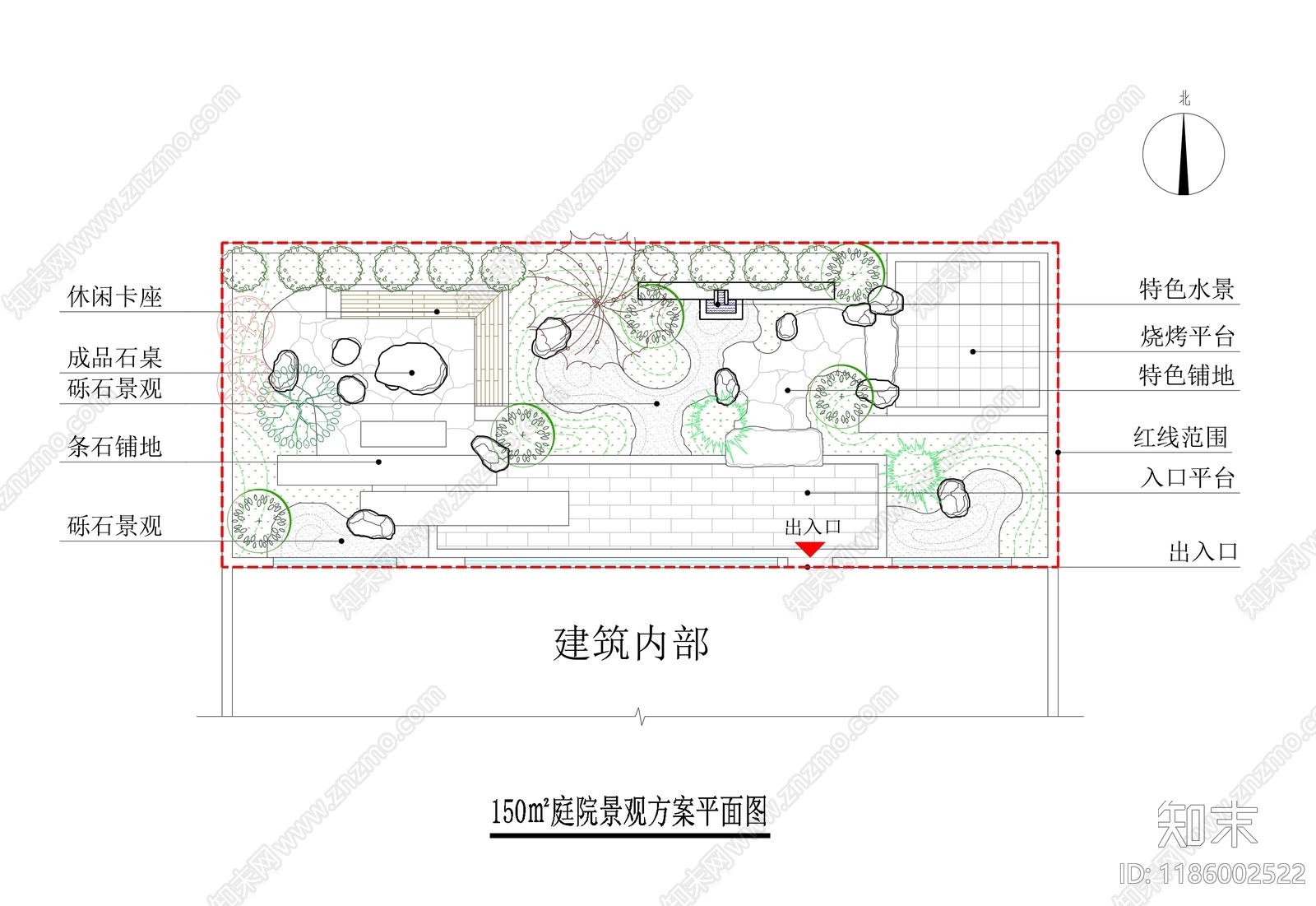 现代新中式庭院施工图下载【ID:1186002522】