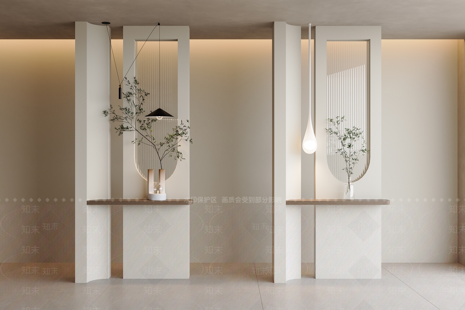 现代奶油隔断3D模型下载【ID:1186002913】