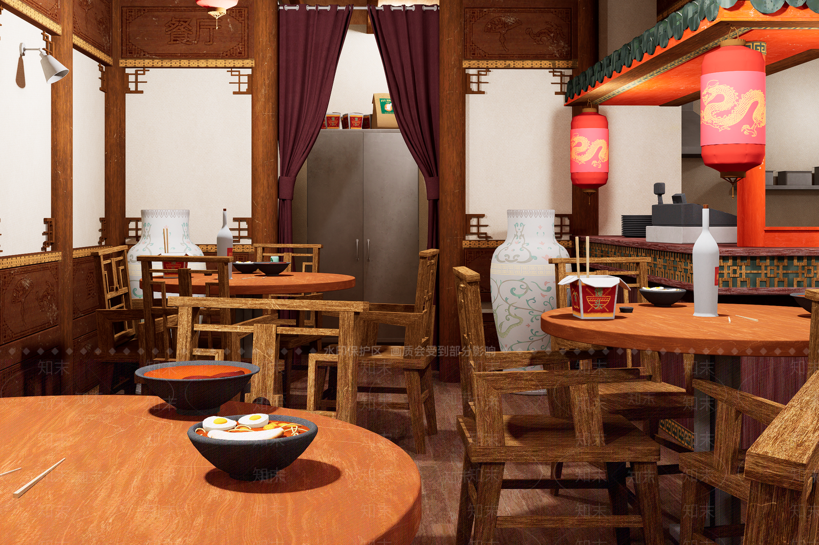 中式中餐厅3D模型下载【ID:1186005625】