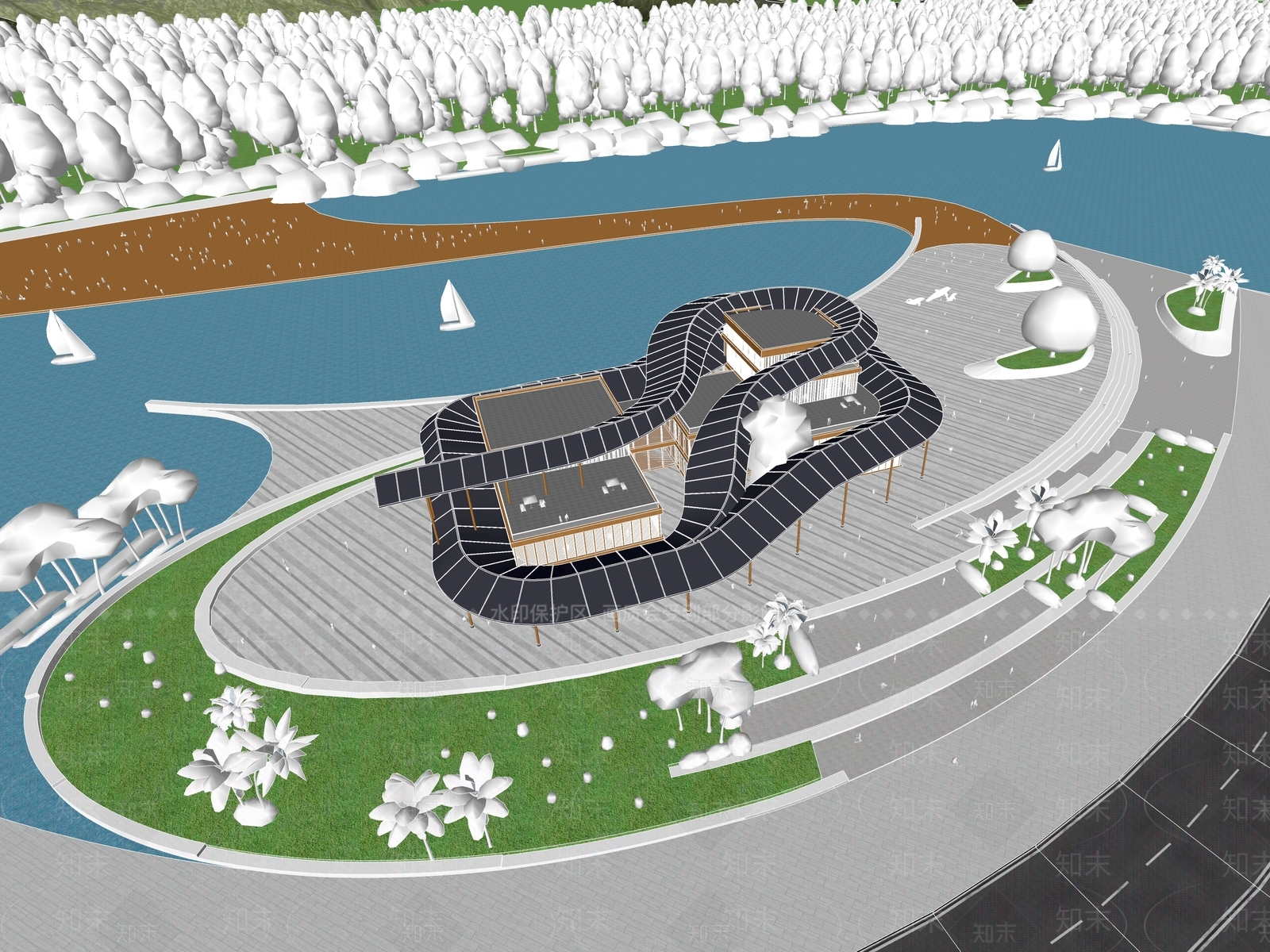 中式新中式小公建SU模型下载【ID:1186009392】