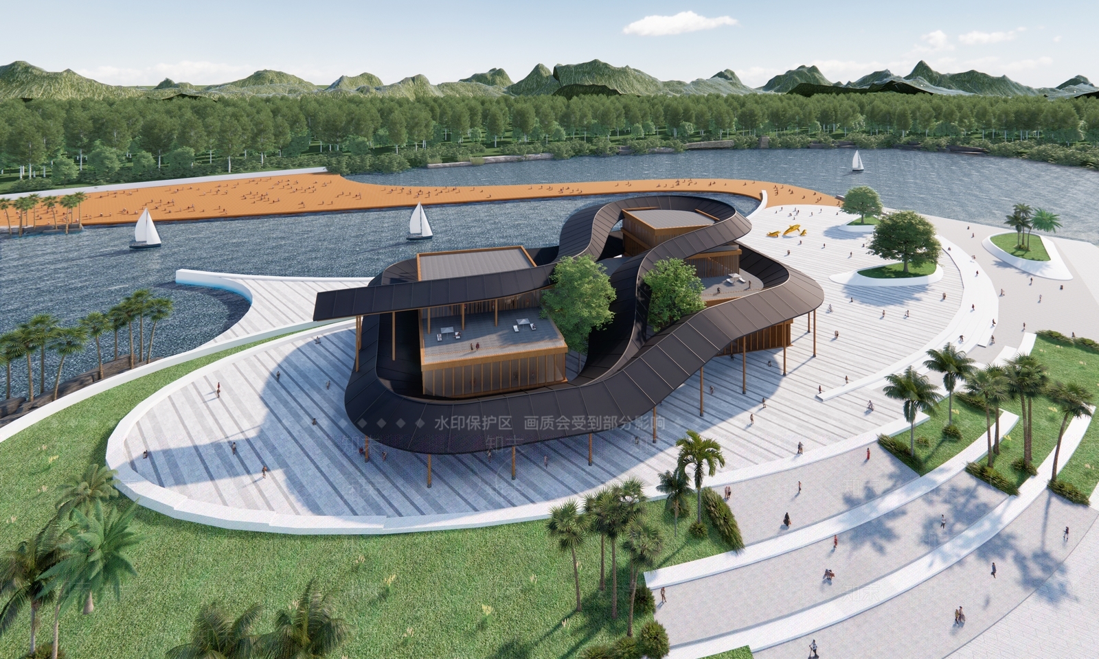 中式新中式小公建SU模型下载【ID:1186009392】