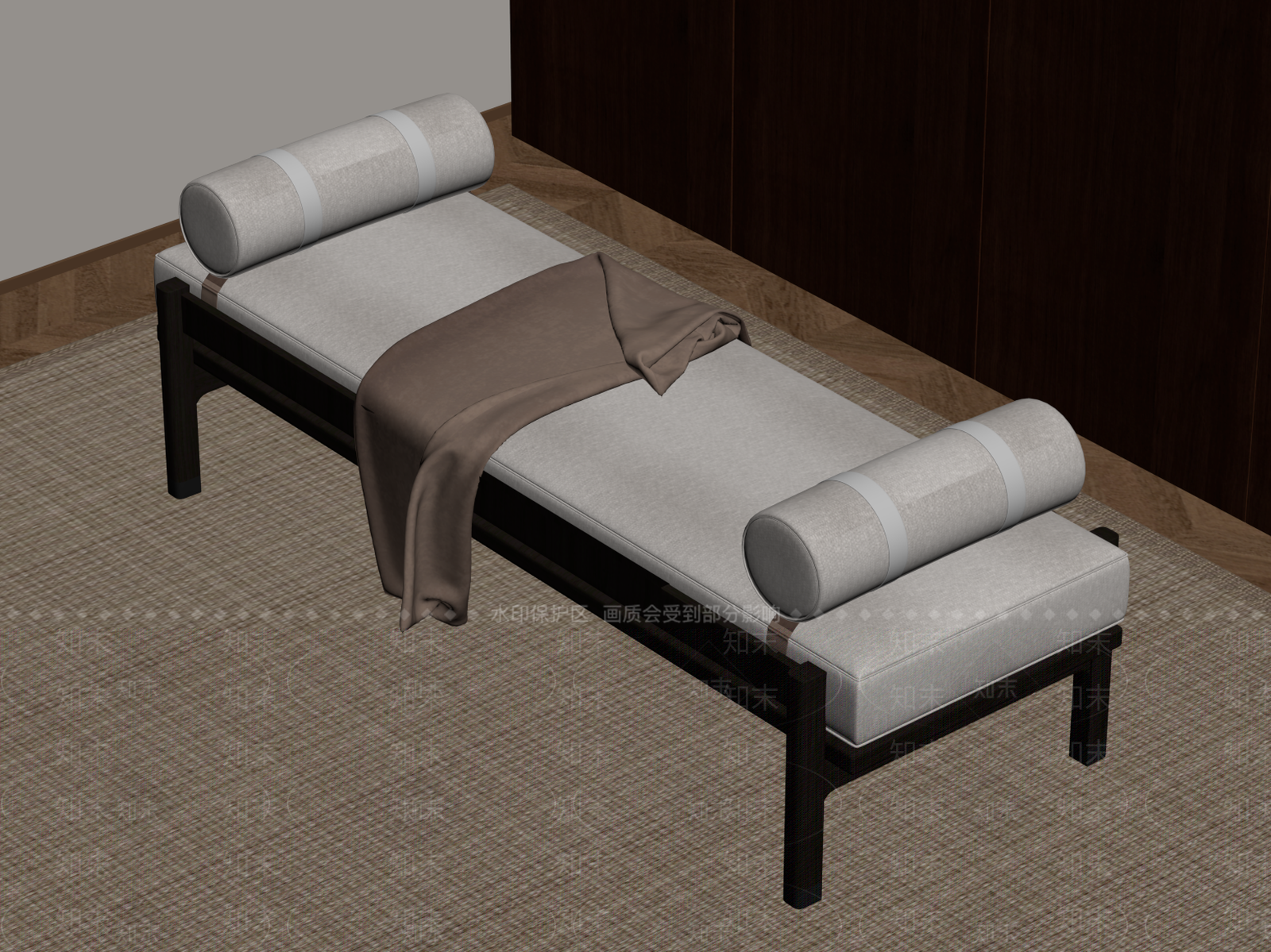 新中式罗汉床SU模型下载【ID:1186012146】