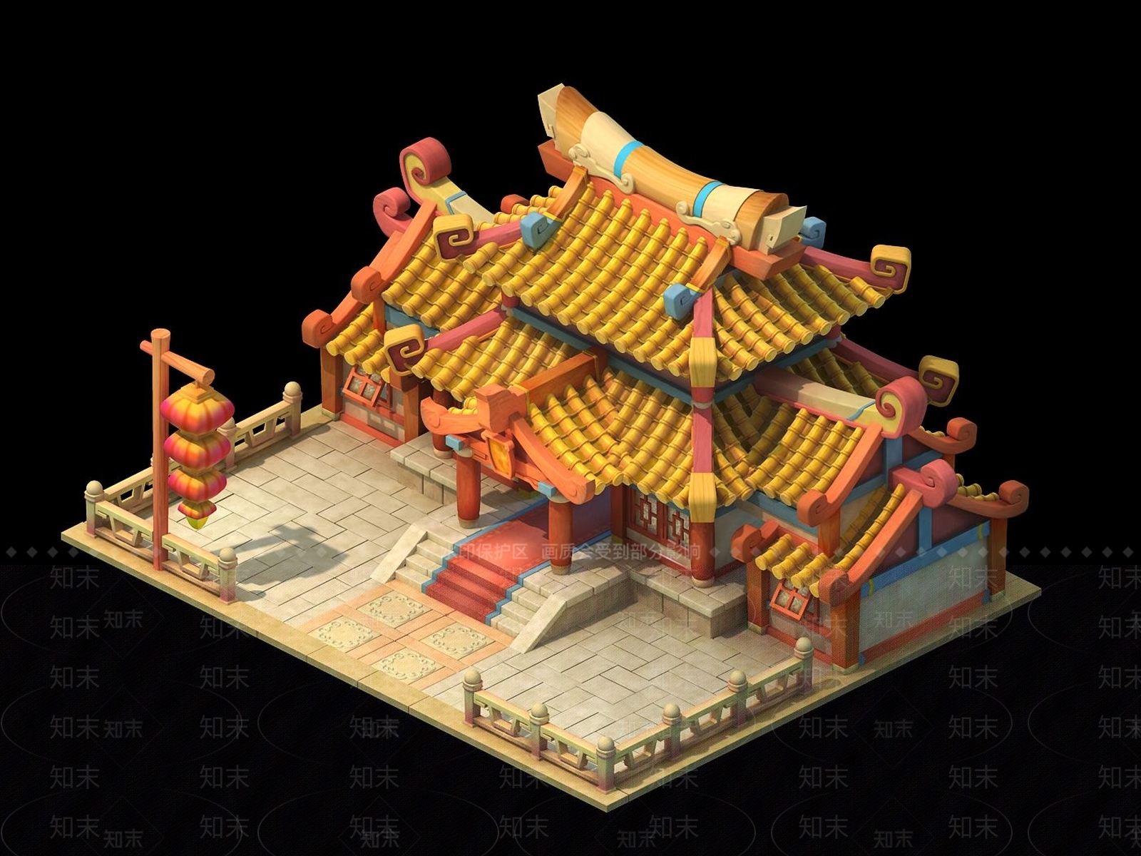 复古中式古建3D模型下载【ID:1186012582】