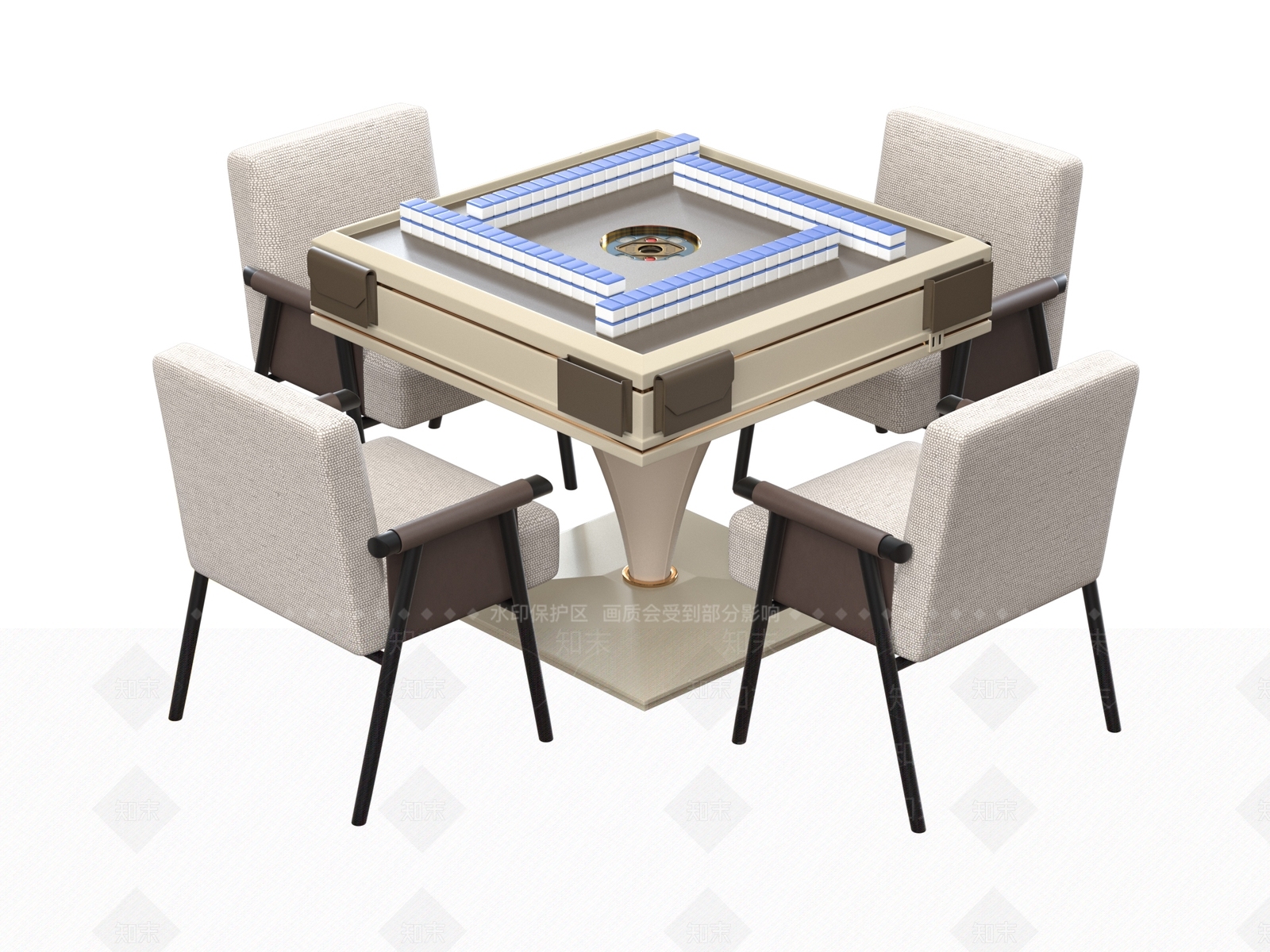 麻将桌3D模型下载【ID:1186013241】