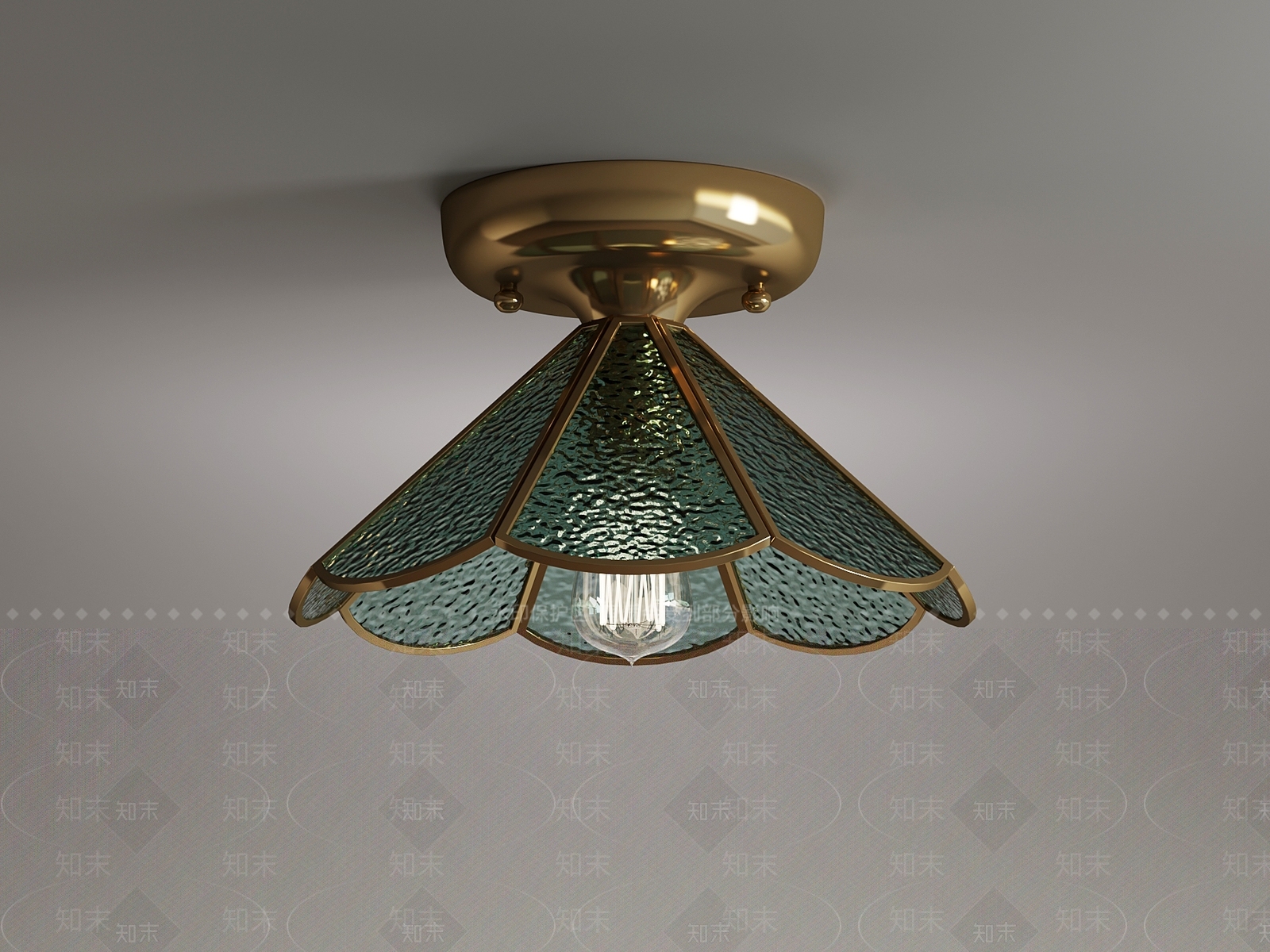 法式吸顶灯3D模型下载【ID:1186017455】