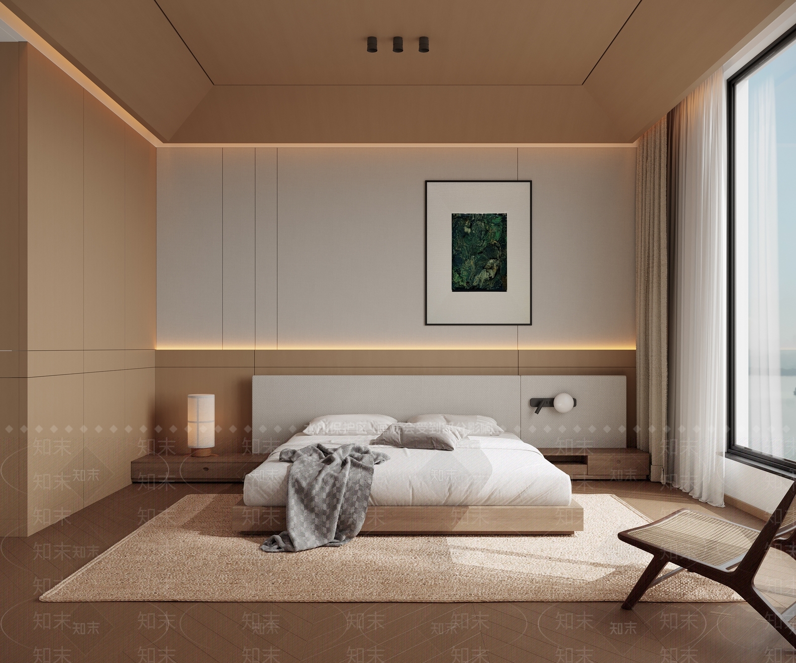 现代日式家居卧室3D模型下载【ID:1186019051】