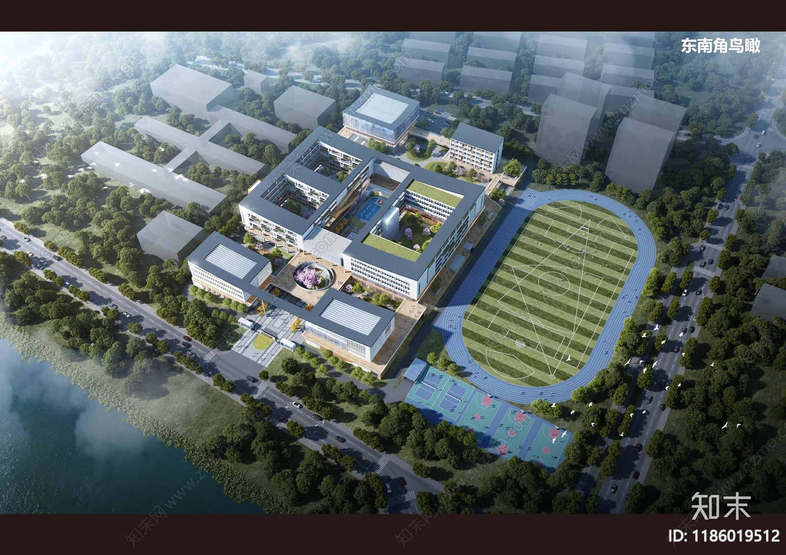 新中式中式中小学建筑下载【ID:1186019512】