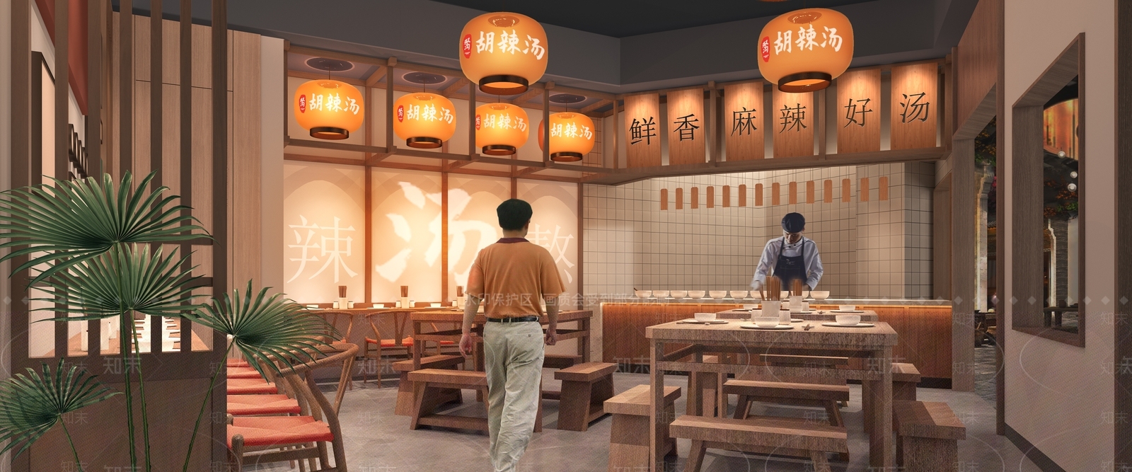 中式快餐店SU模型下载【ID:1186024885】