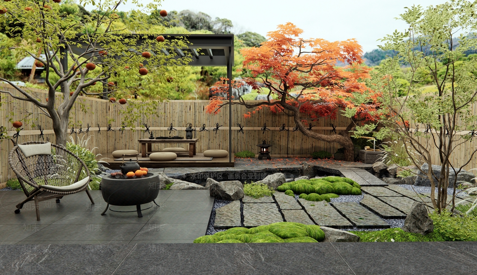新中式庭院3D模型下载【ID:1186025562】