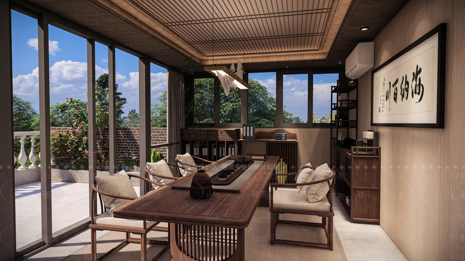 新中式中式茶室SU模型下载【ID:1186030907】