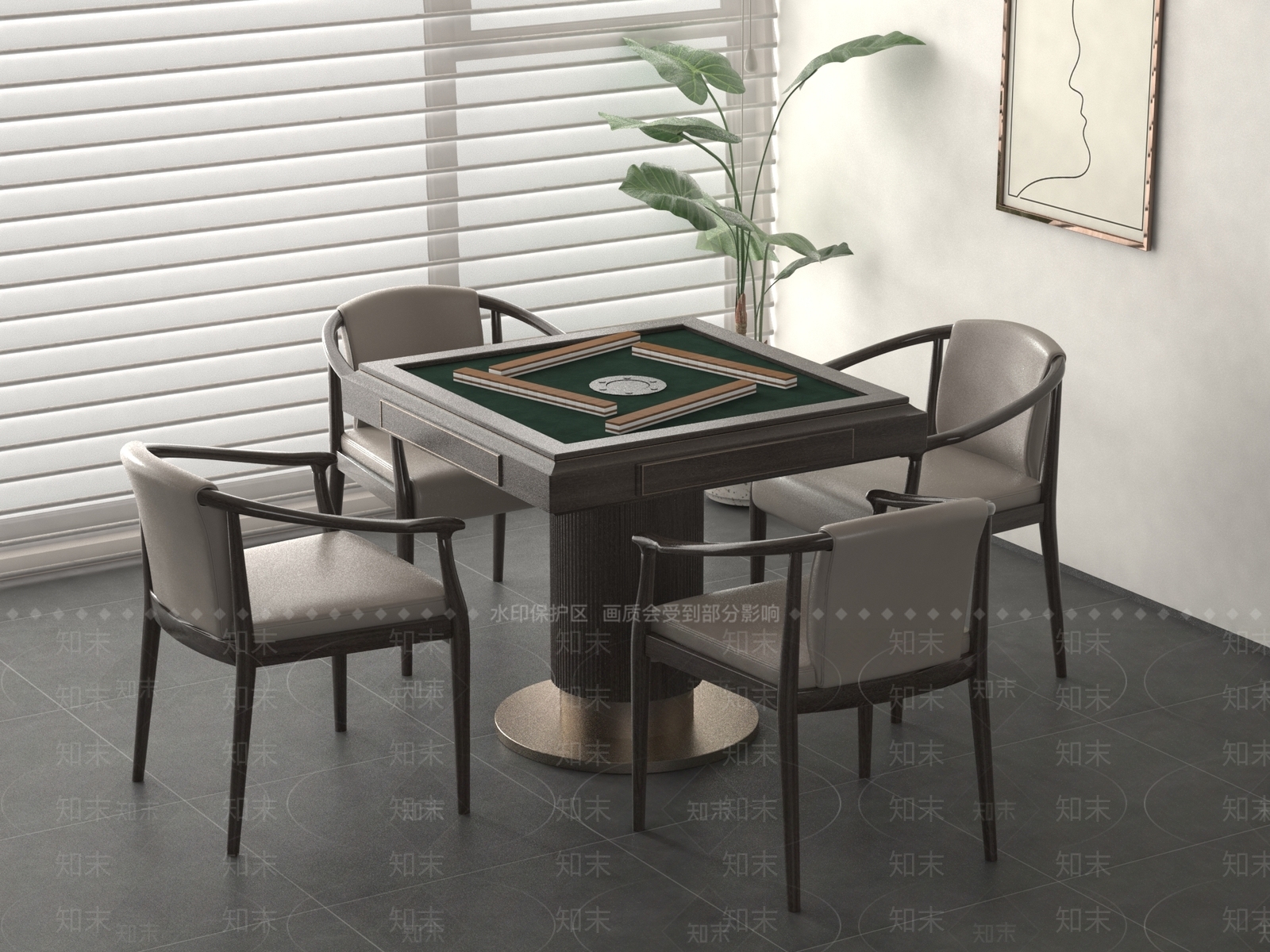 麻将桌SU模型下载【ID:1186033959】