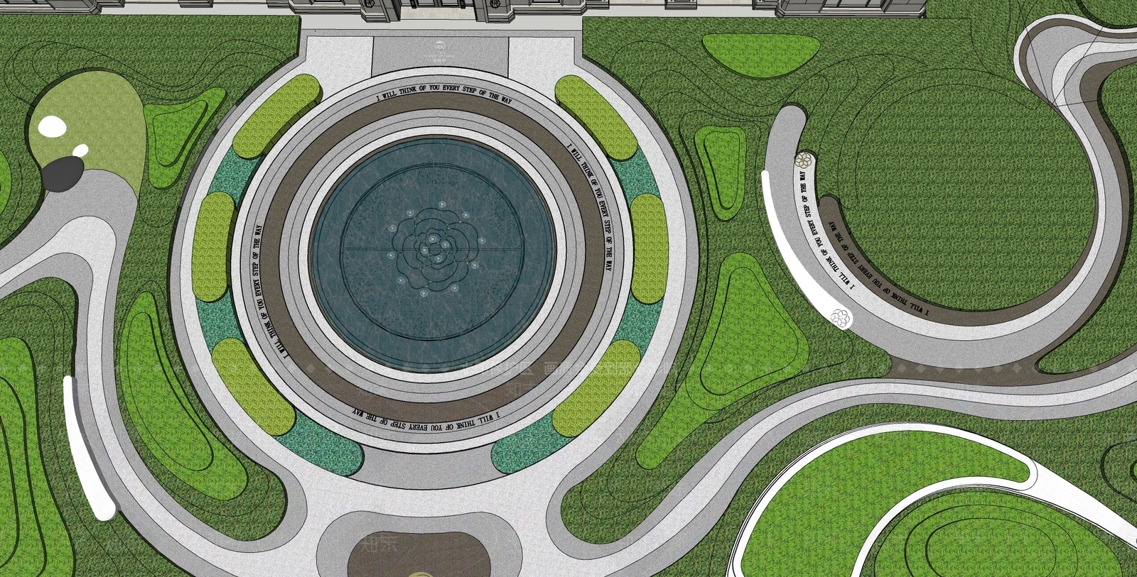 现代轻奢小区景观SU模型下载【ID:1186034509】