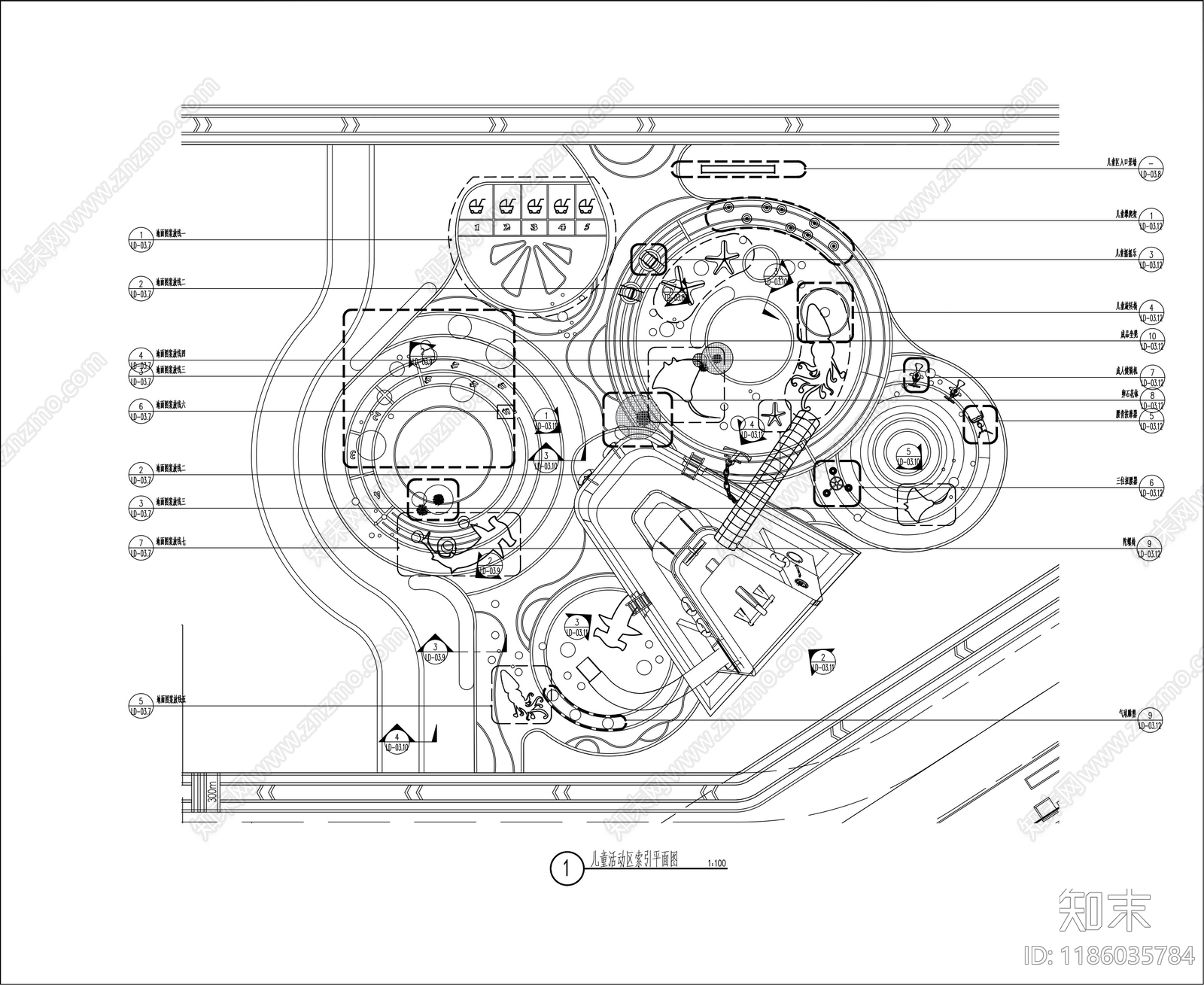 现代儿童乐园cad施工图下载【ID:1186035784】