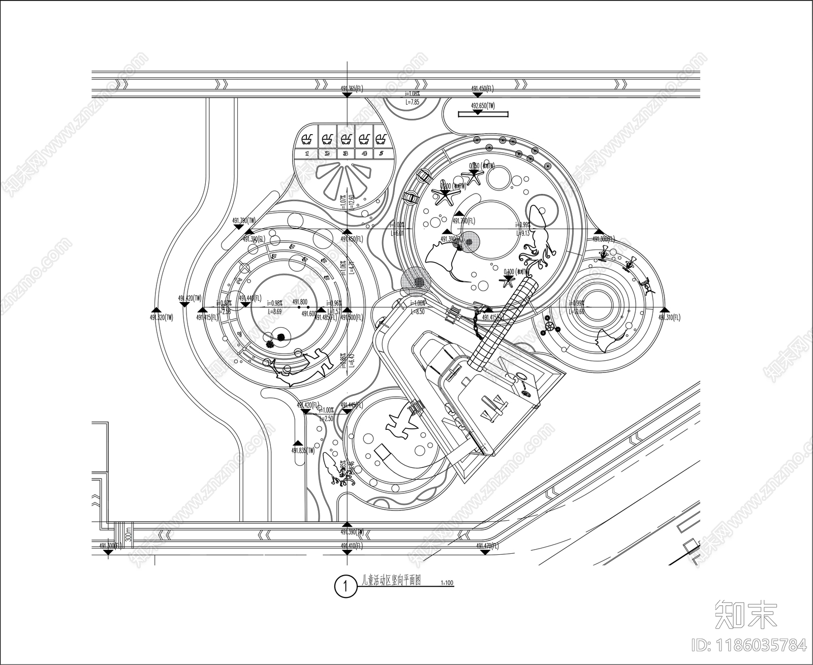 现代儿童乐园cad施工图下载【ID:1186035784】