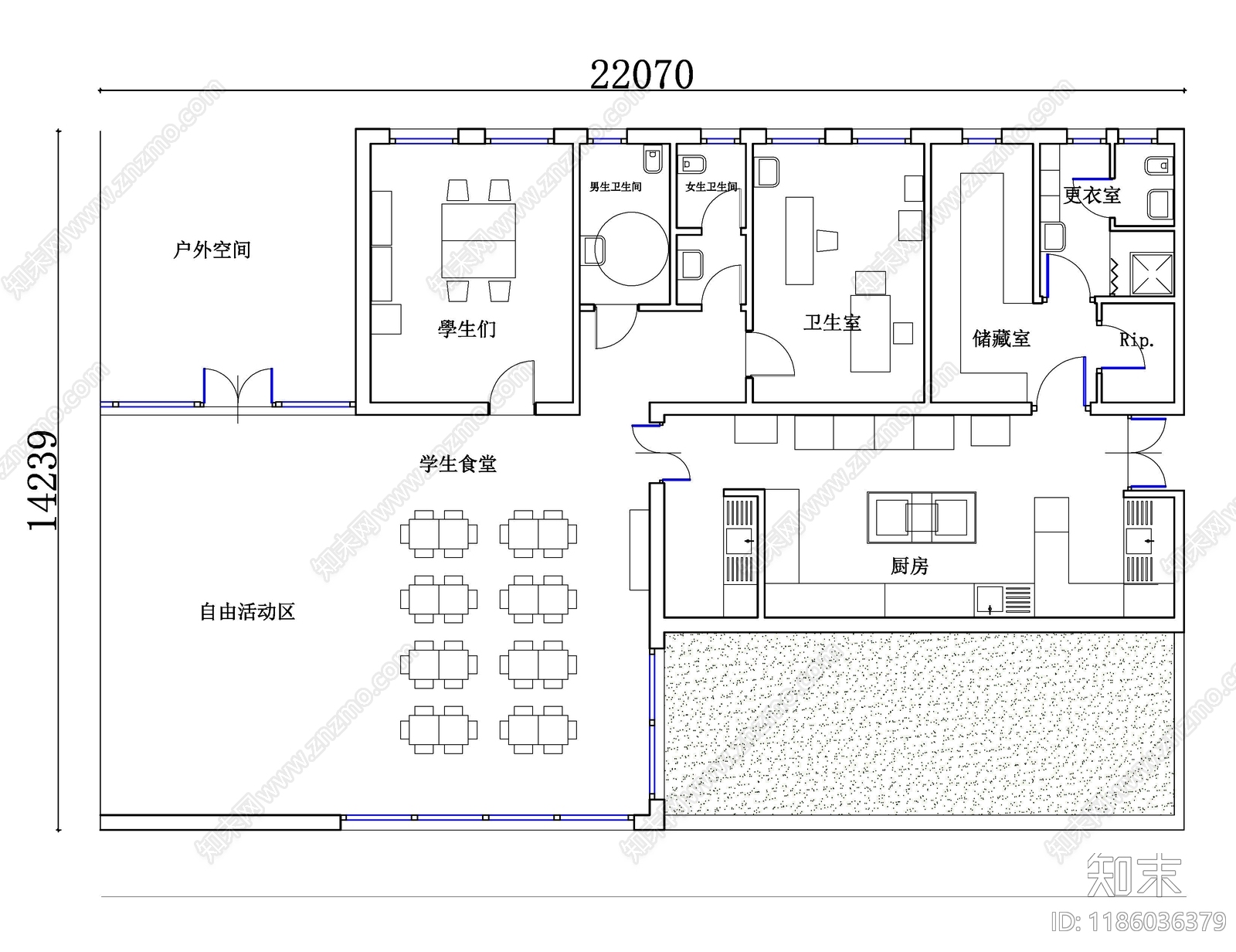 现代幼儿园施工图下载【ID:1186036379】