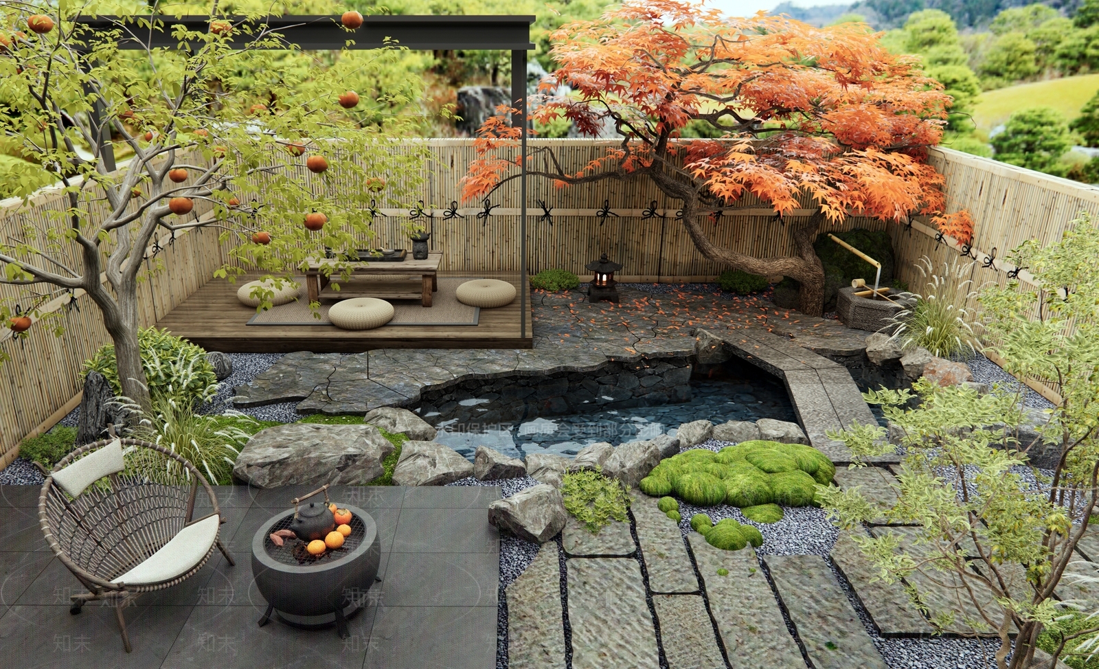 新中式庭院3D模型下载【ID:1186036566】