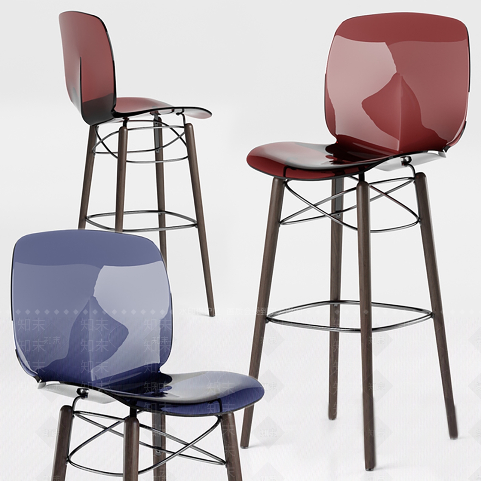 现代吧椅3D模型下载【ID:1186037556】