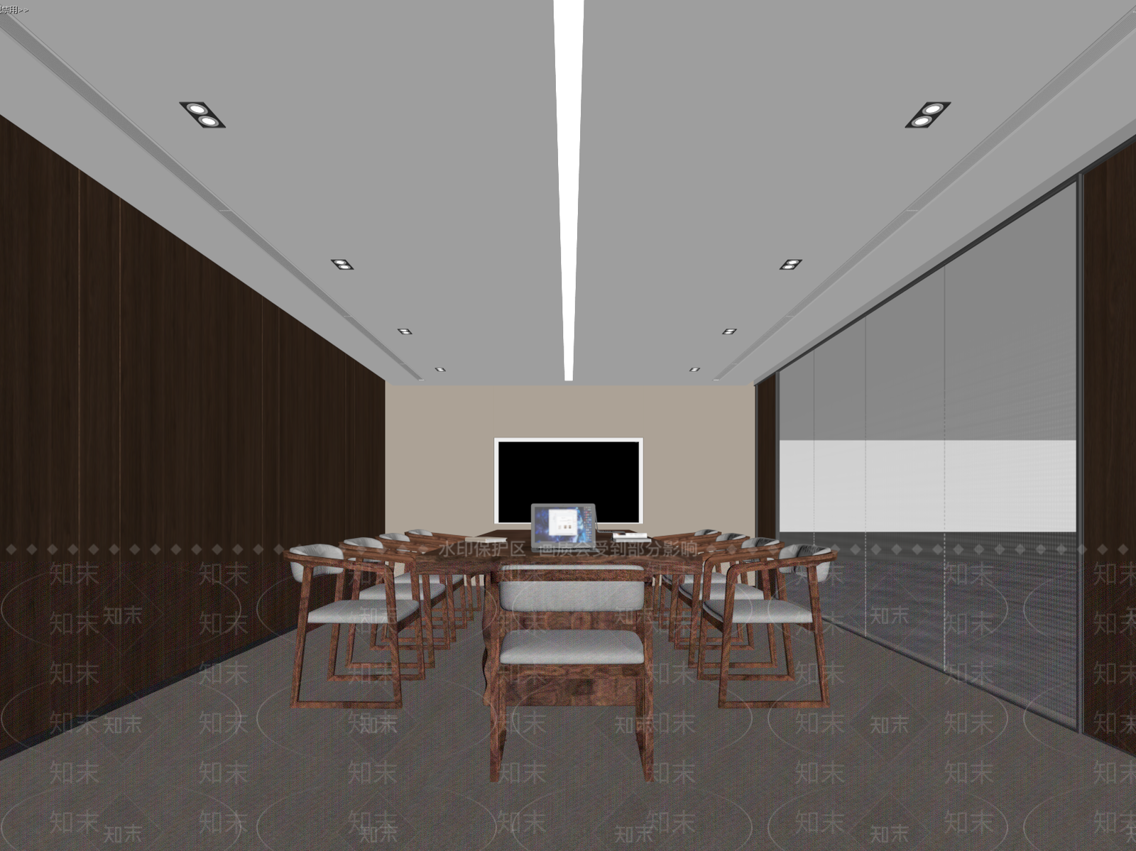 新中式会议室SU模型下载【ID:1186037900】