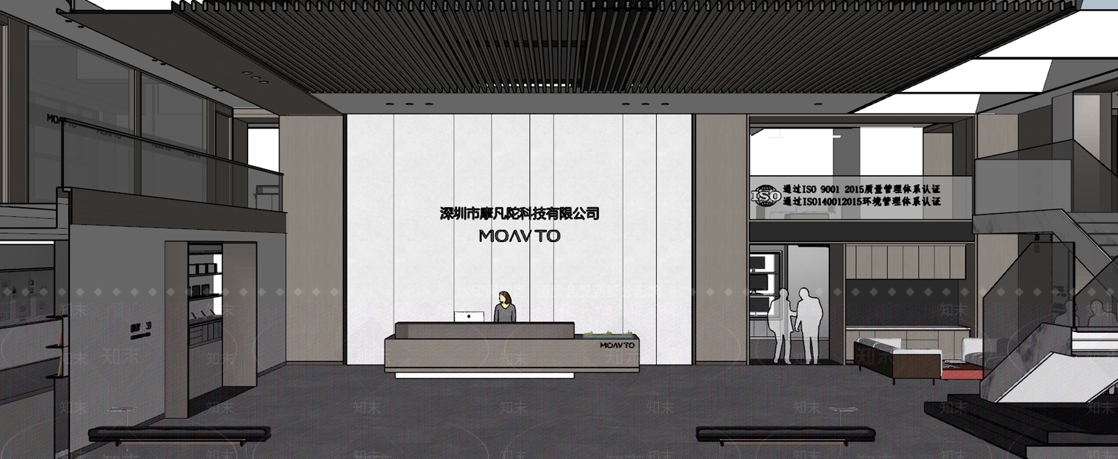 现代办公大堂SU模型下载【ID:1186039780】