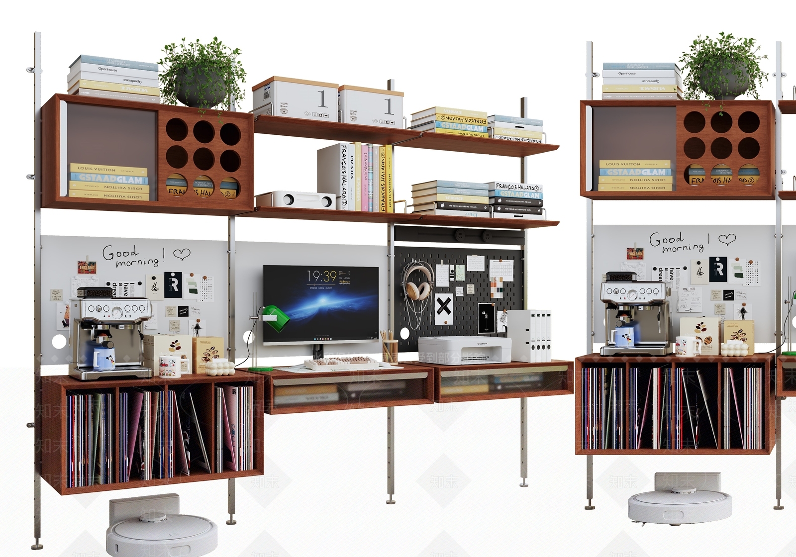 现代原木书架SU模型下载【ID:1186040674】