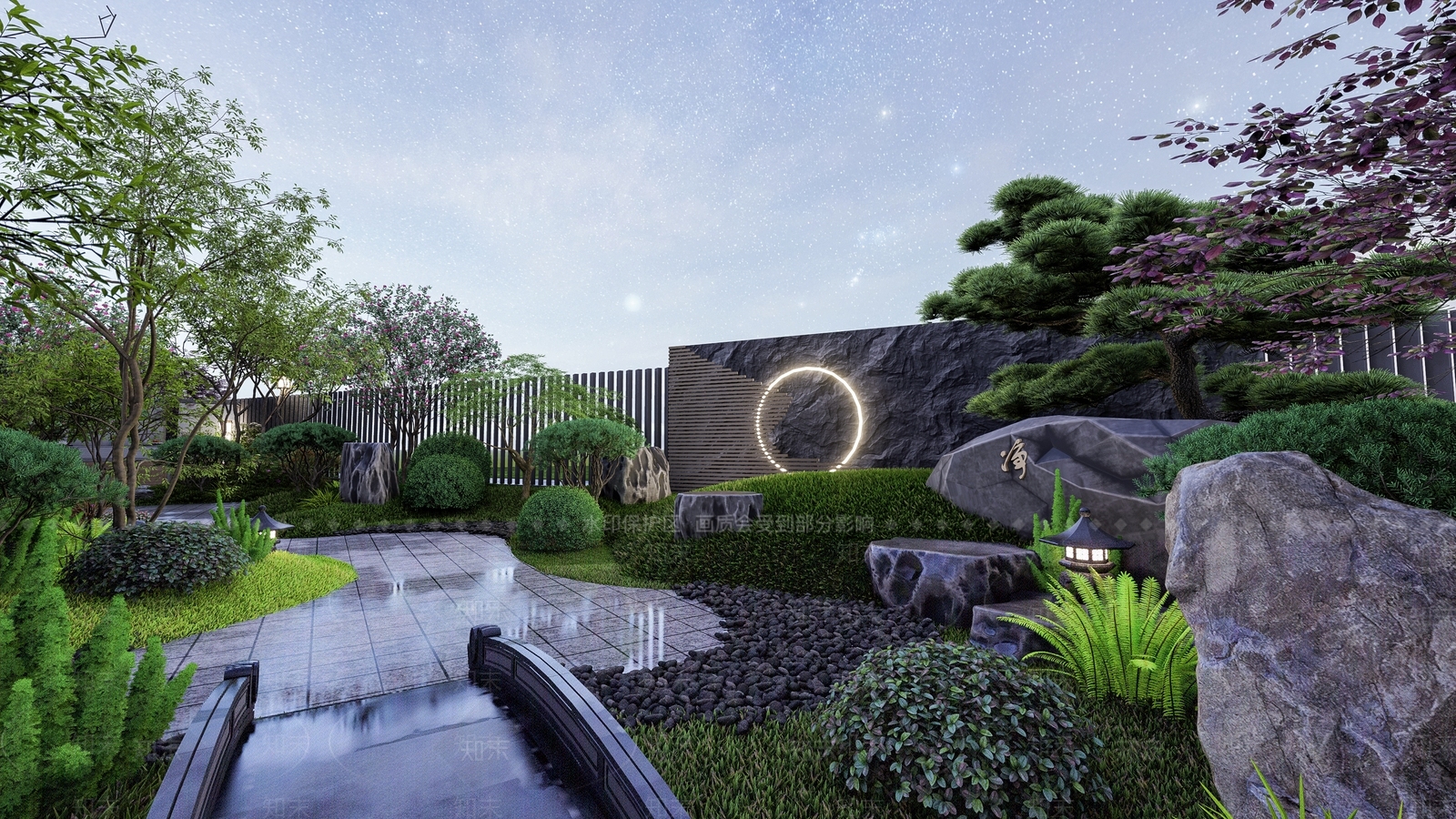 新中式中式景墙SU模型下载【ID:1186044431】