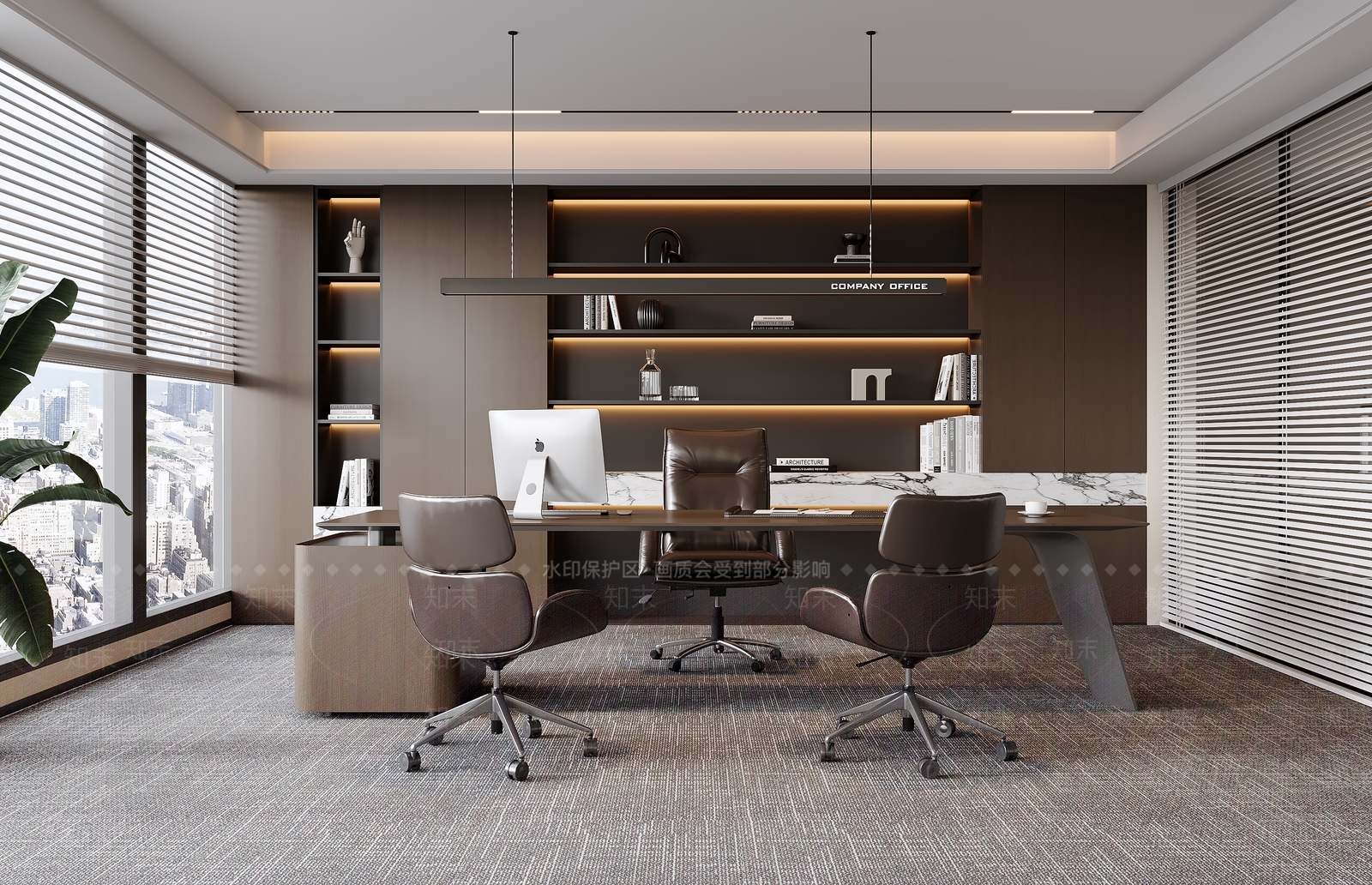 现代意式经理办公室SU模型下载【ID:1186047412】