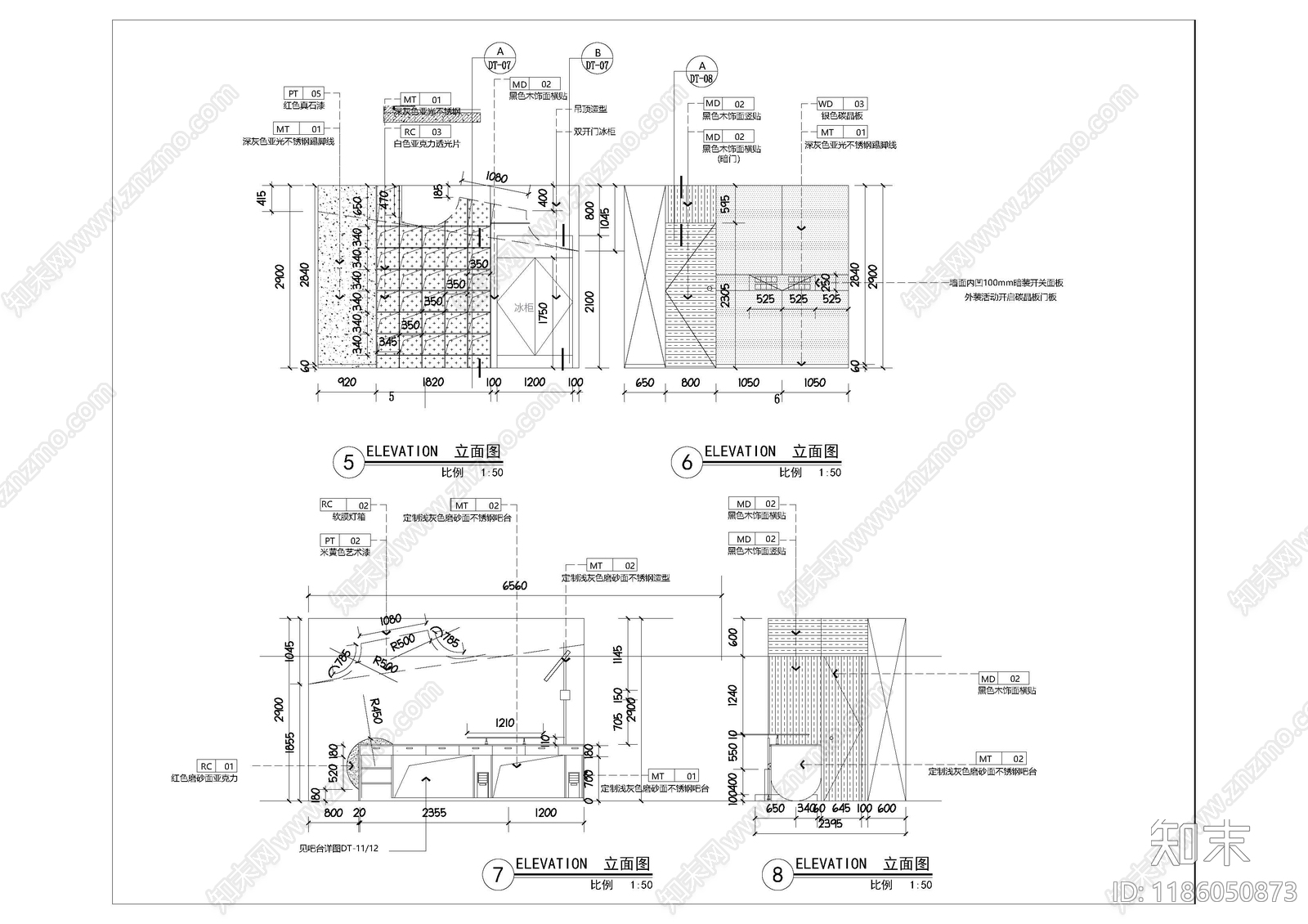 现代极简其他商业空间cad施工图下载【ID:1186050873】